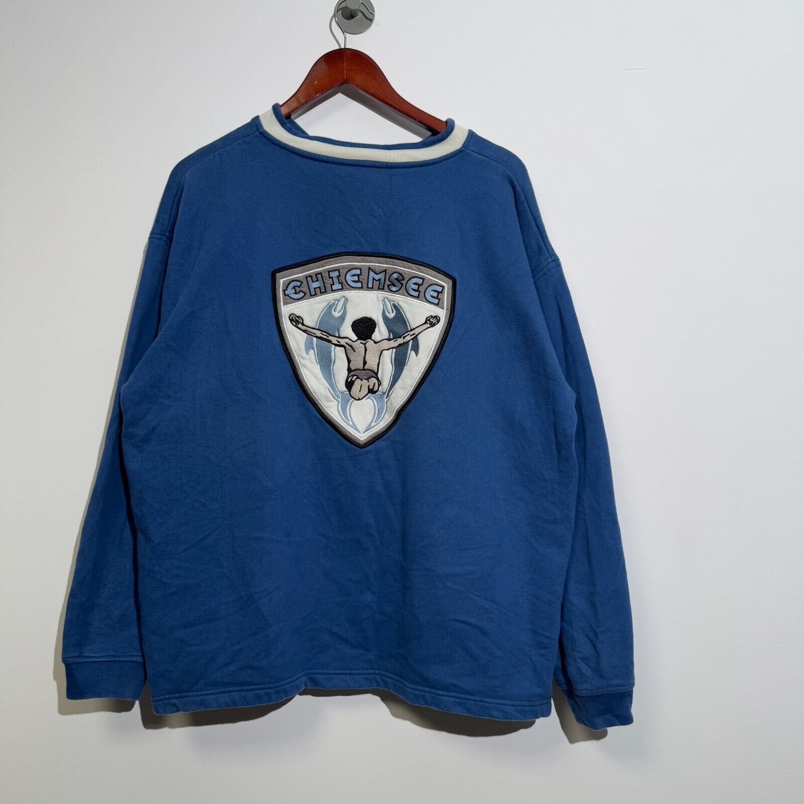 Vintage Vintage Unisex Blue Cotton Crewneck Size M Washed 90s Size US M / EU 48-50 / 2 - 9 Thumbnail