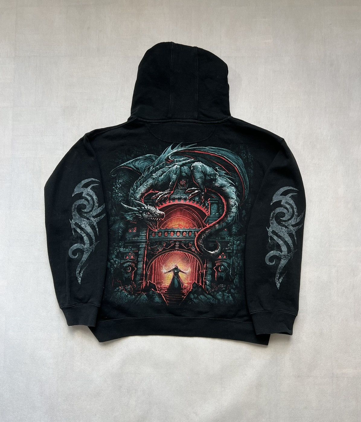 Japanese Brand × Vintage Hoodie Dragon boxy fit 64x64 cm vintage 90’s 00’s Size US L / EU 52-54 / 3 - 3 Thumbnail