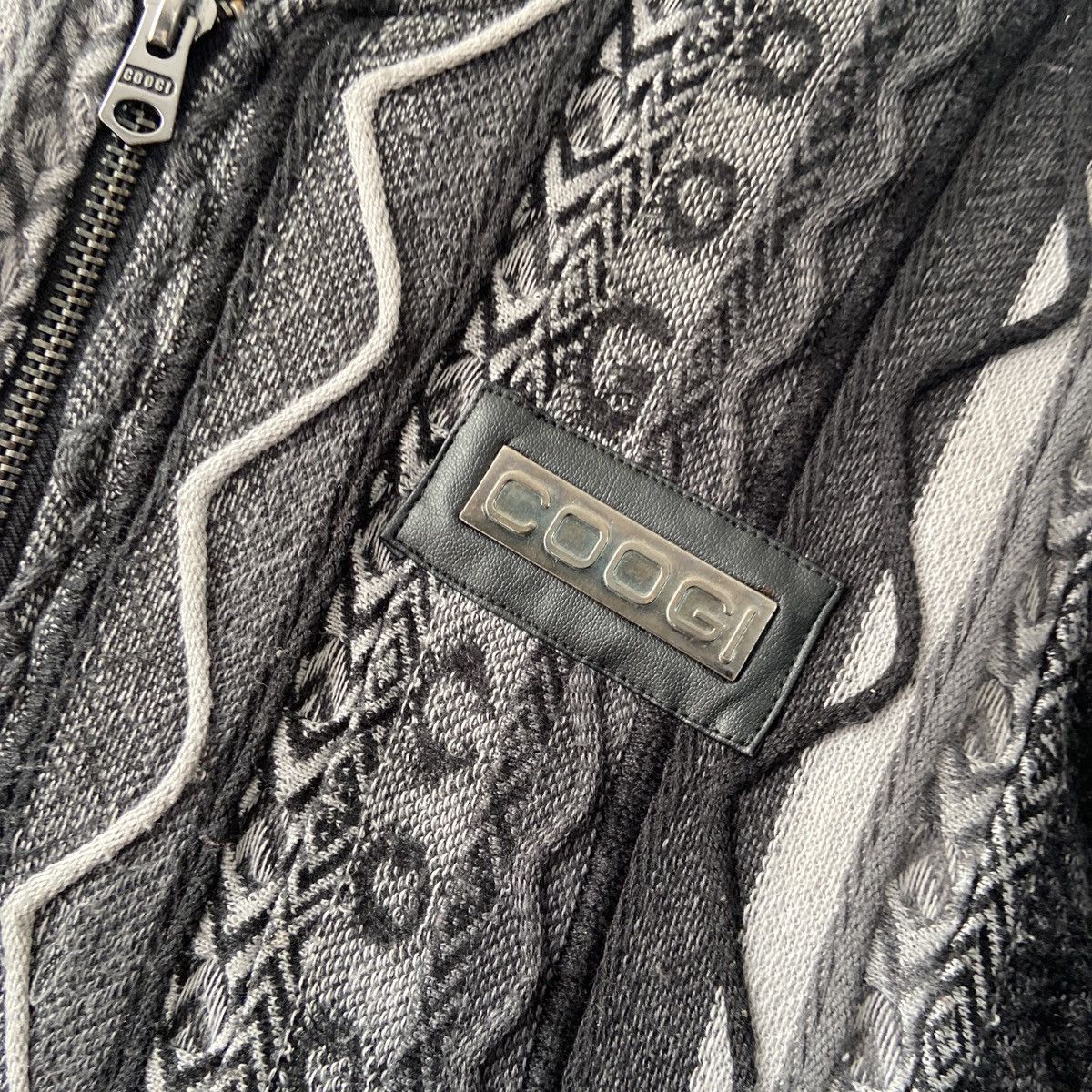 Coogi × Vintage Vintage Coogi Sweater Leather Jacket Size US XXL / EU 58 / 5 - 5 Thumbnail