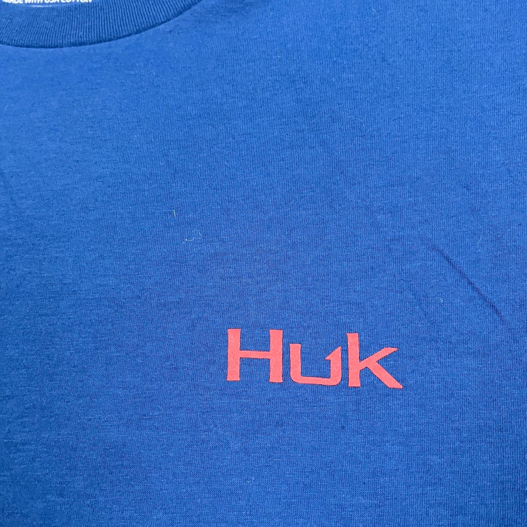 Vintage HUK Shirt Mens XL X-Large Red White Blue Fish Fishing Graphic Crewneck Stretch T-Shirt Short Sleeve Outdoors Logo Classic Size US XL / EU 56 / 4 - 4 Thumbnail