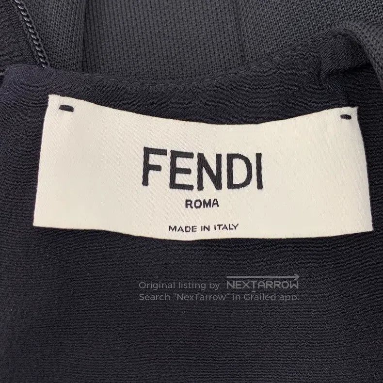 Fendi Fendi Black Slit Hem Silk Round Neck Sleeveless Dress Size XS / US 0-2 / IT 36-38 - 6 Thumbnail
