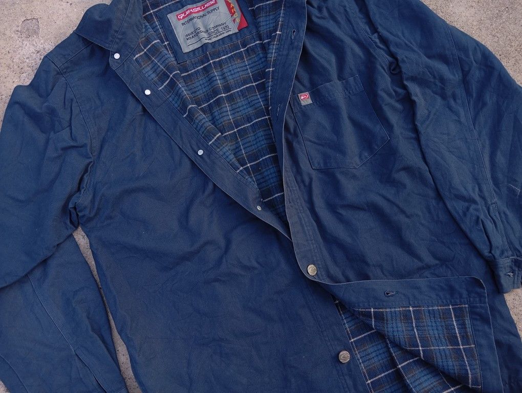Quiksilver × Vintage VTG 90s Y2K 2000s Quiksilver 🏄 Workwear Flannel Jacket 🛠️ Size US L / EU 52-54 / 3 - 3 Thumbnail