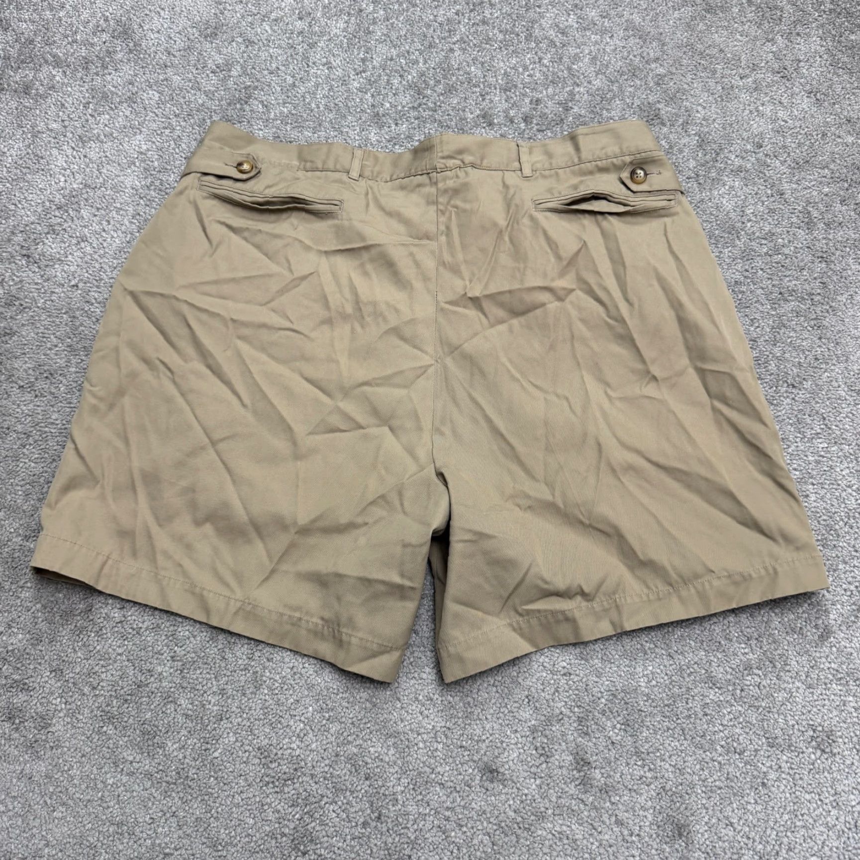 Oleg Cassini Oleg Cassini Classic Fit Khaki Chino Shorts Mens 38 Brown Cotton Blend Casual Size US 38 / EU 54 - 2 Thumbnail