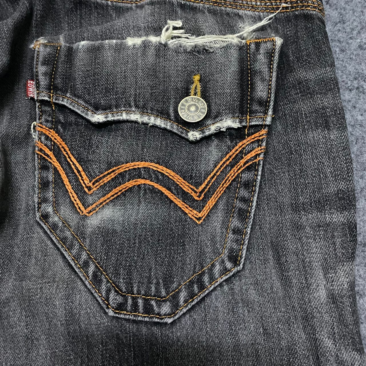 Edwin 💥Best Offer💥Vintage Edwin Buckle Back Distressed Denim Size US 35 - 7 Thumbnail