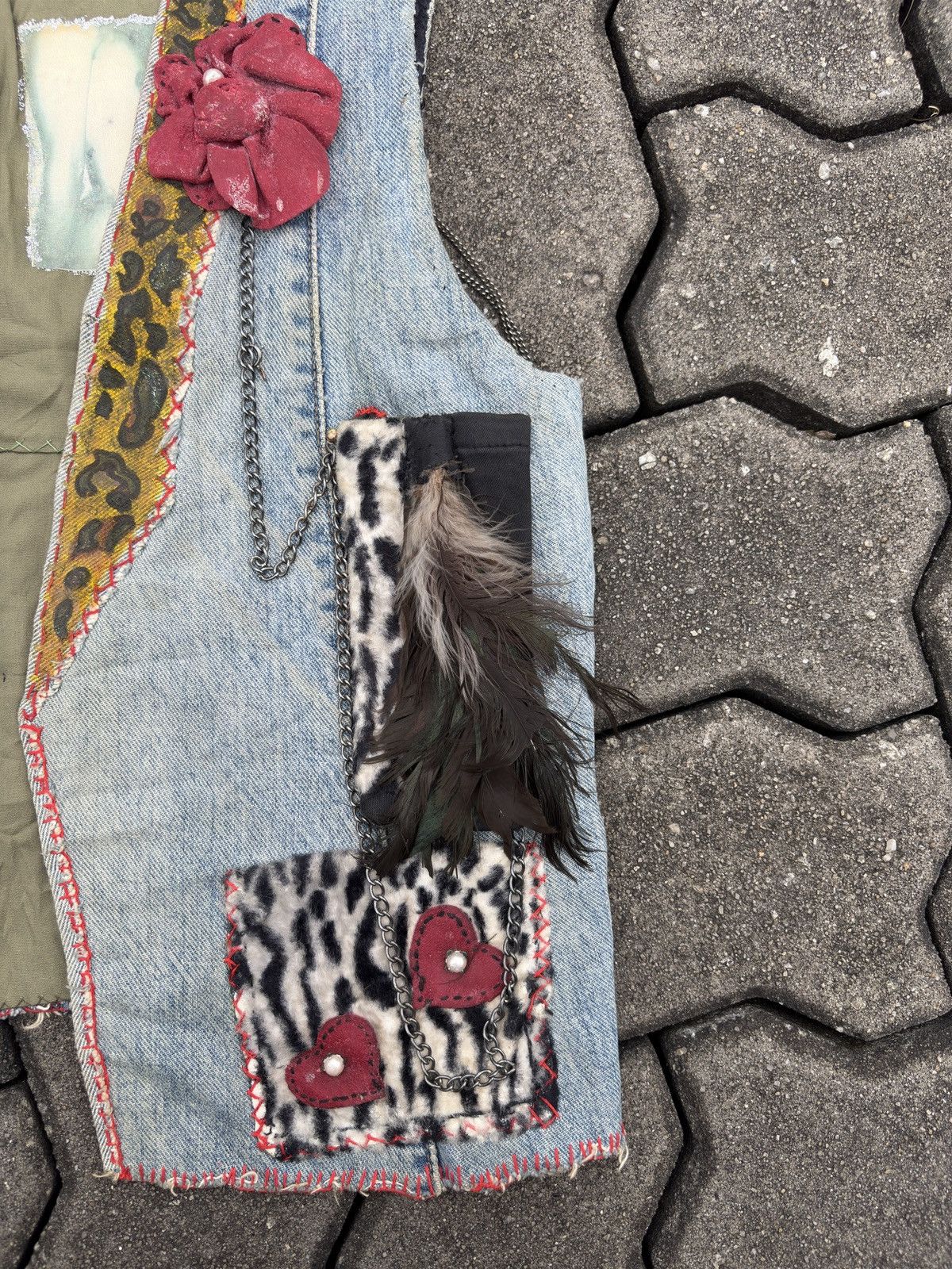 Vintage Vintage Custom Denim Vest Jacket Size US S / EU 44-46 / 1 - 6 Thumbnail