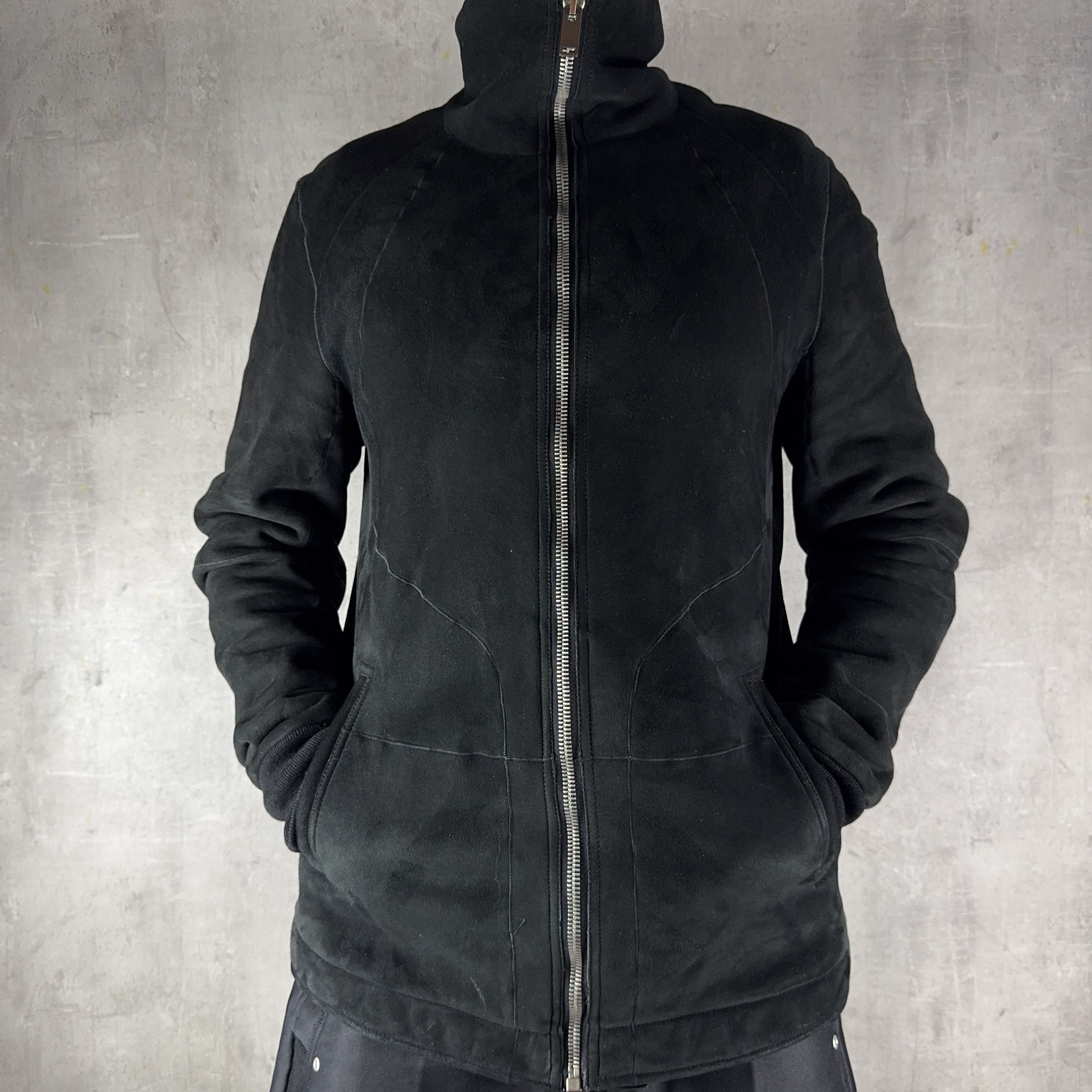 Rick Owens RICK OWENS Leather Suede Intarsia Shearling Jacket Size IT54 Size US XL / EU 56 / 4 - 6 Thumbnail