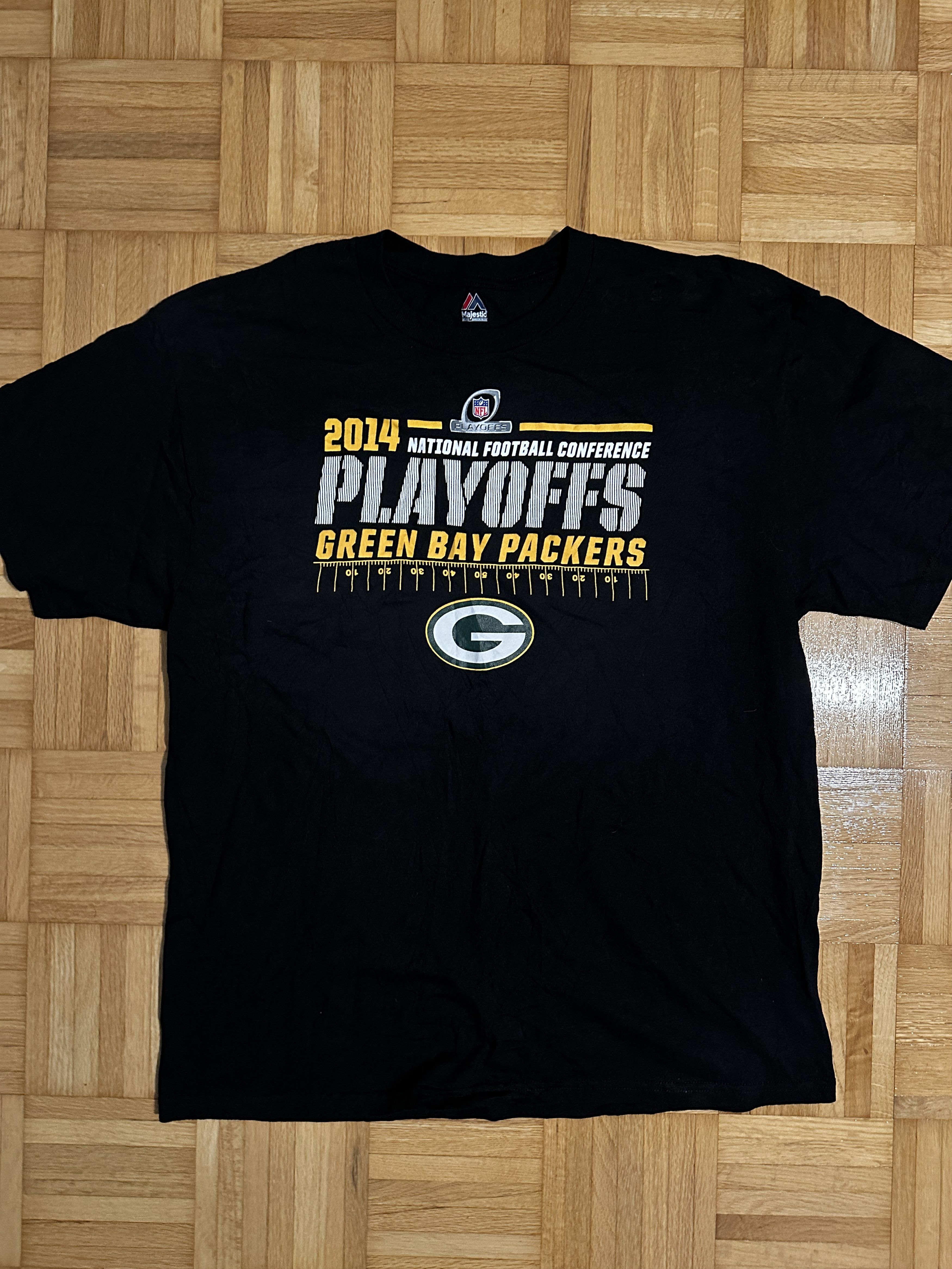 NFL 2014 Green Bay Packers NFC Playoffs Tee Black XL Size US XL / EU 56 / 4 - 1 Thumbnail