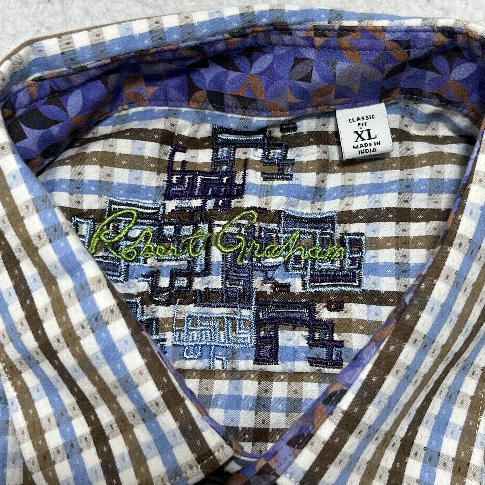 Robert Graham Robert Graham Classic Fit Button Down Shirt Blue Striped Size US XL / EU 56 / 4 - 3 Thumbnail