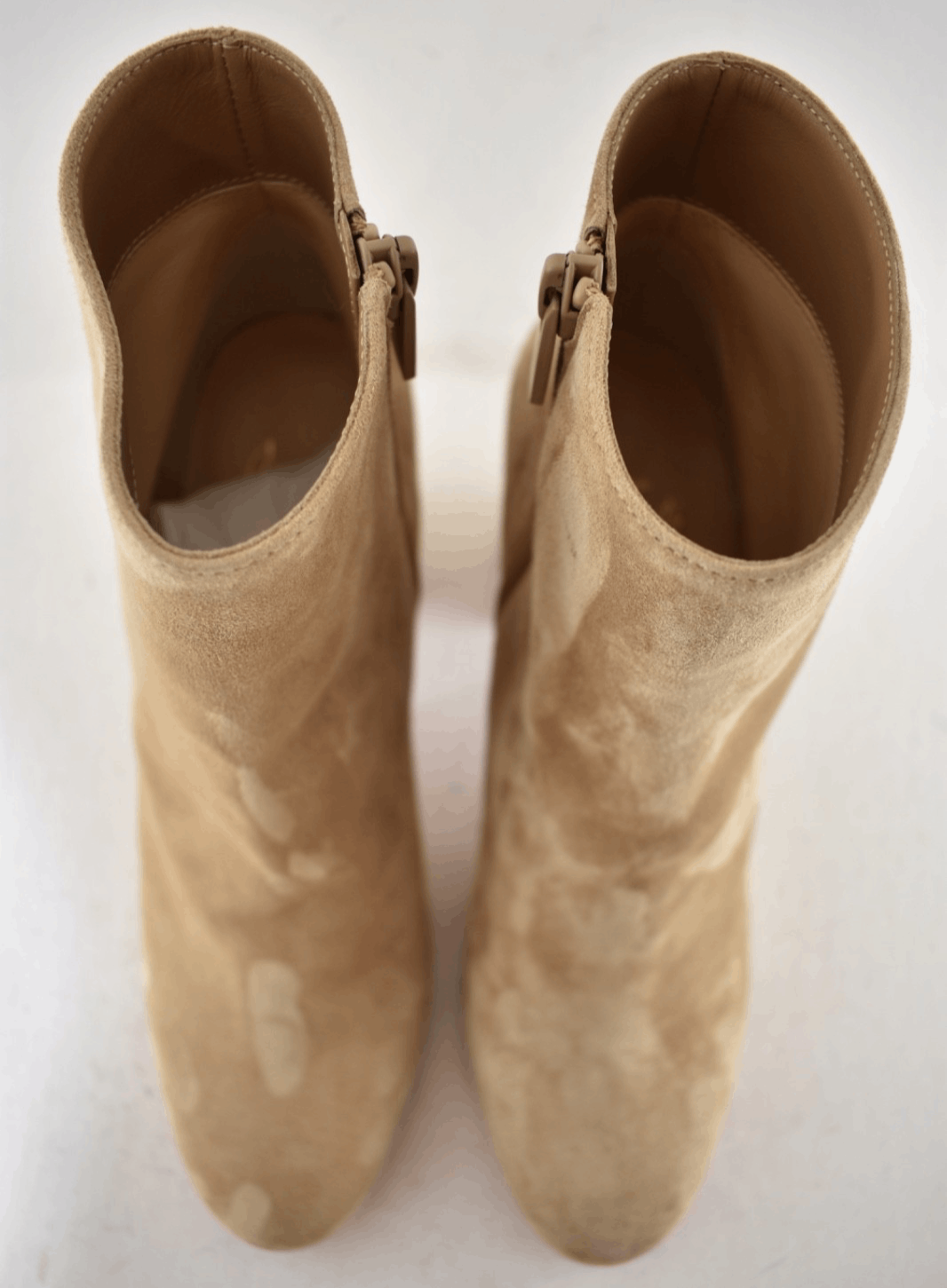 Christian Louboutin Turela 85 Lionne Beige Suede Short Ankle Block Heel Boot 41 Size US 11 / IT 41 - 9 Thumbnail