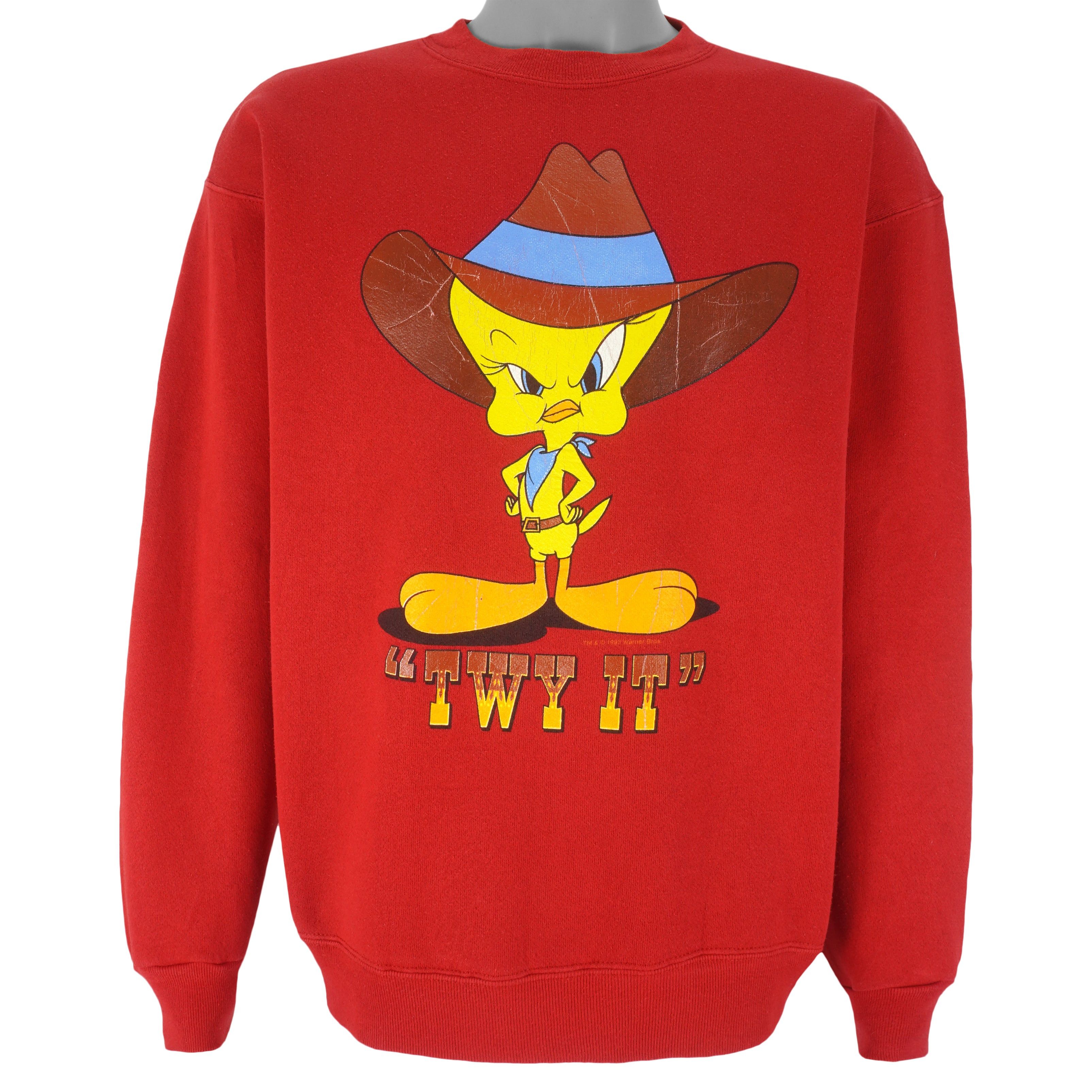 Vintage Looney Tunes - Tweety Twy It Crew Neck Sweatshirt 1998 Large Size US L / EU 52-54 / 3 - 1 Thumbnail