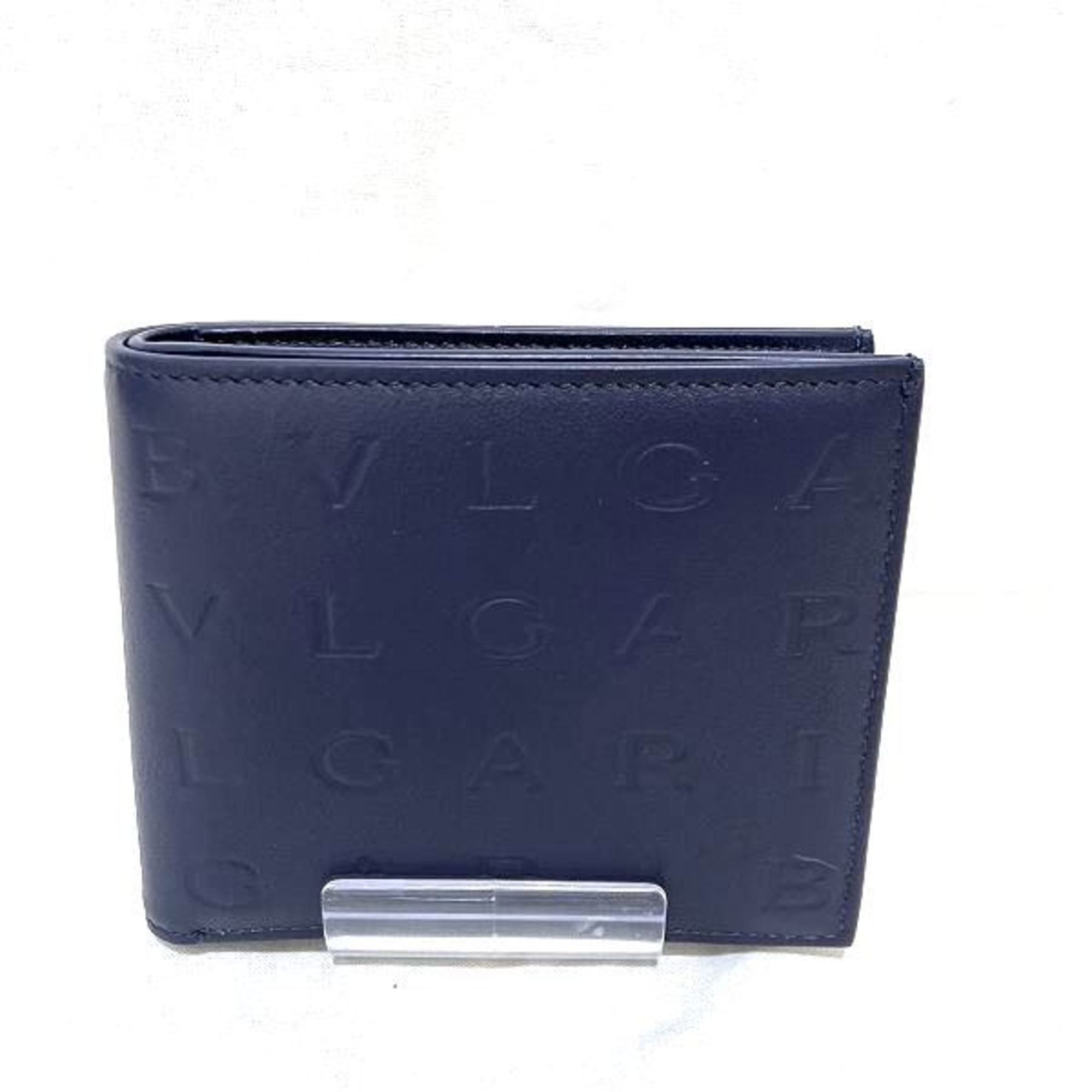 image of Bvlgari Infinitum Logo Wallet Bifold Unisex in Blue, Women's