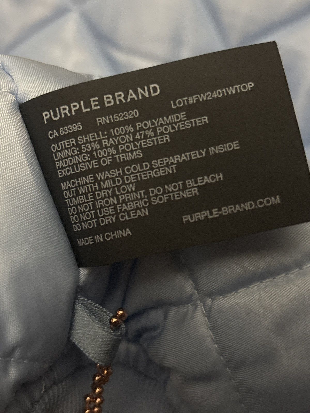 Purple Brand Wordmark Bomber Jacket Purple Brand Size US S / EU 44-46 / 1 - 5 Thumbnail