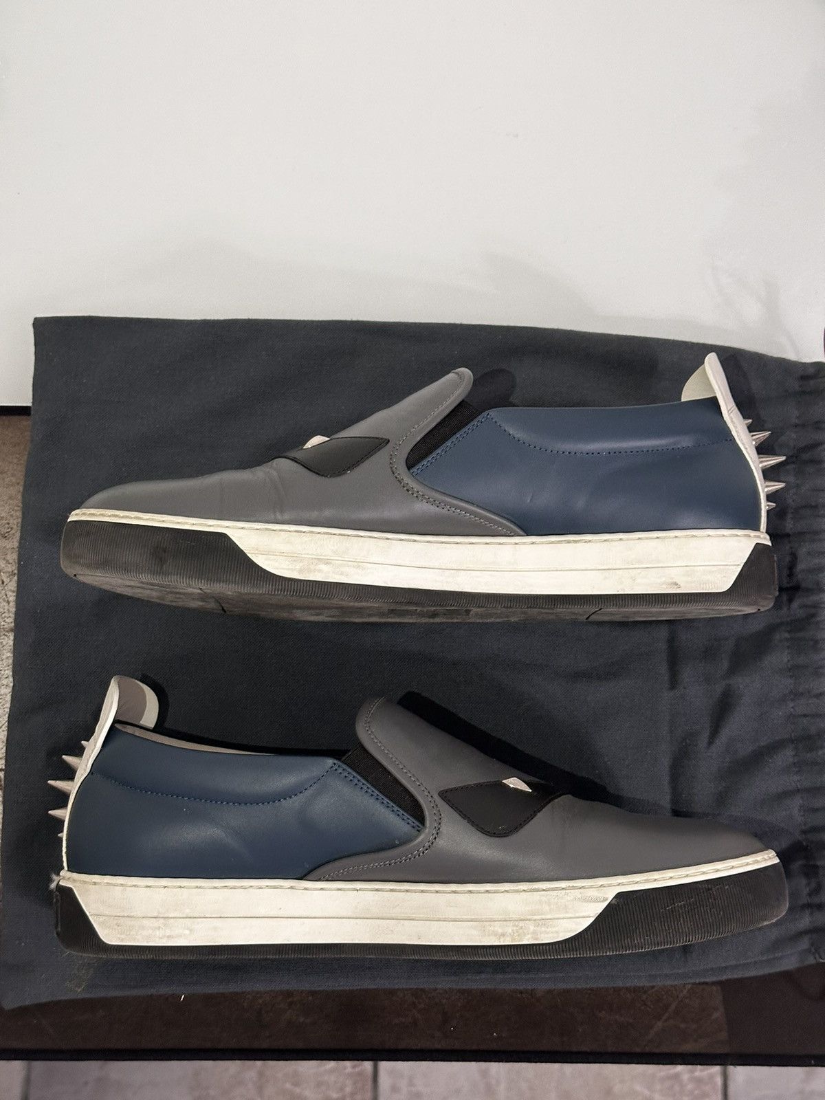 Fendi Grey Monster Sneakers Size US 11.5 / EU 44-45 - 6 Thumbnail