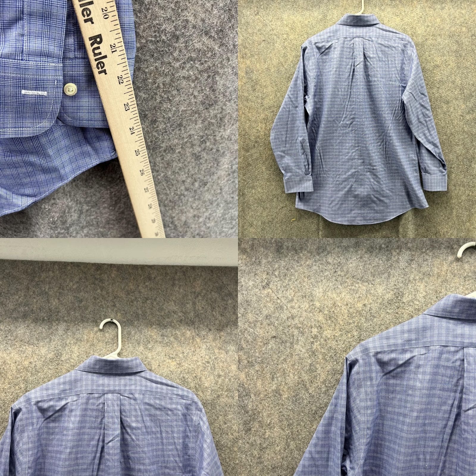 Brooks Brothers Brooks Brothers Shirt Men 15.5 32 Glen Check Blue Button-Down Regent Non Iron Shirt Size US L / EU 52-54 / 3 - 8 Thumbnail