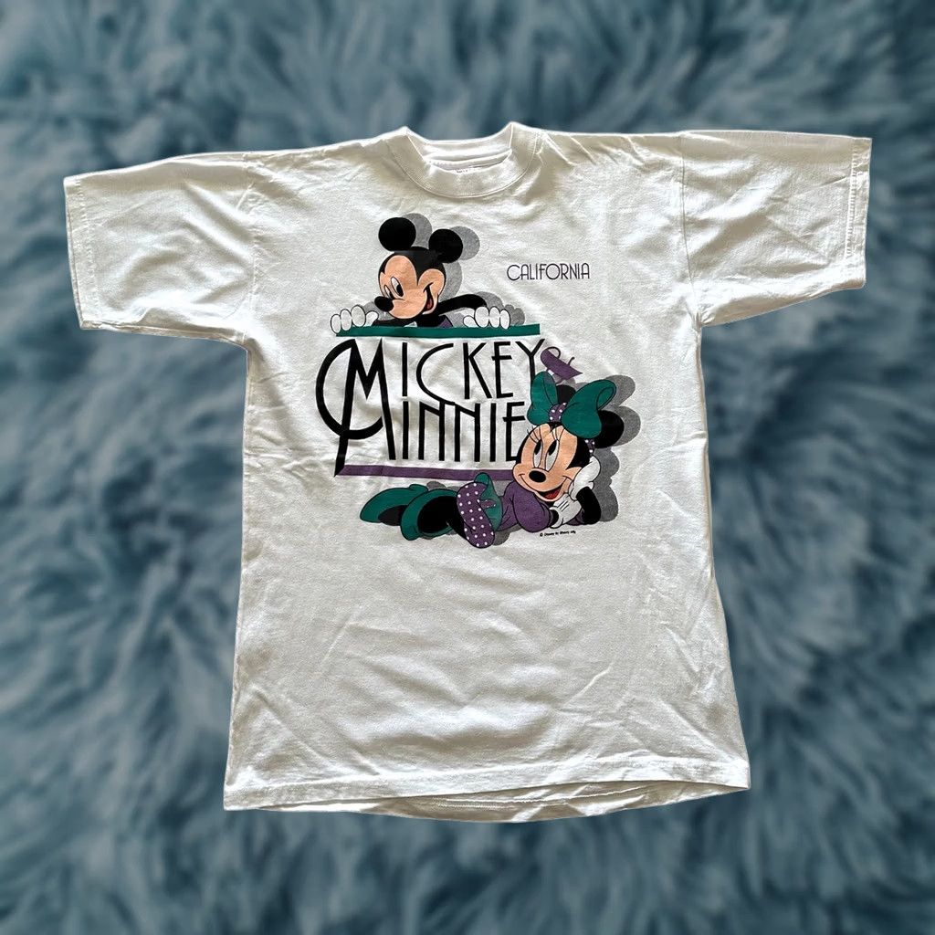 Vintage VINTAGE Sherrys Best Mickey & Minnie Mouse Shirt Mens L White California 90s Graphic Print Crew Neck Short Sleeve Cotton Disney Size US L / EU 52-54 / 3 - 1 Thumbnail