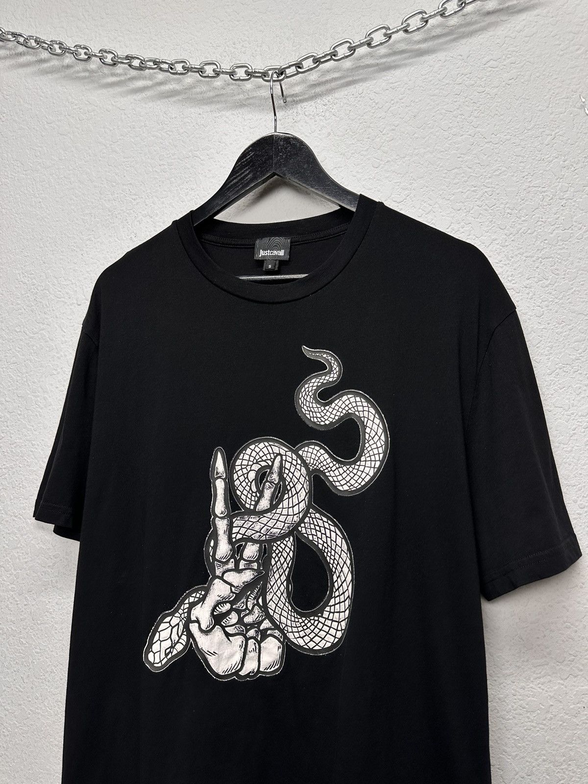 Just Cavalli Vintage Just Cavalli Black T-shirt Logo Print Luxury LV VTG Size US S / EU 44-46 / 1 - 2 Thumbnail
