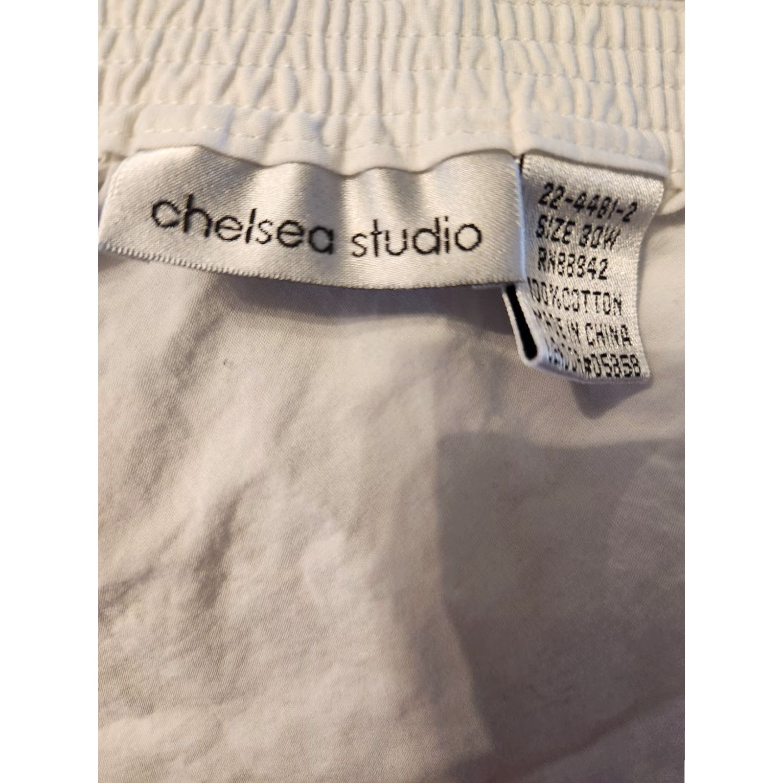 Vintage Chelsea Studio White Floral Embroidery A-Line Midi Skirt 30W Womens Plus Cotton Elastic Waist Midi Skirt Size 30" / US 8 / IT 44 - 6 Thumbnail