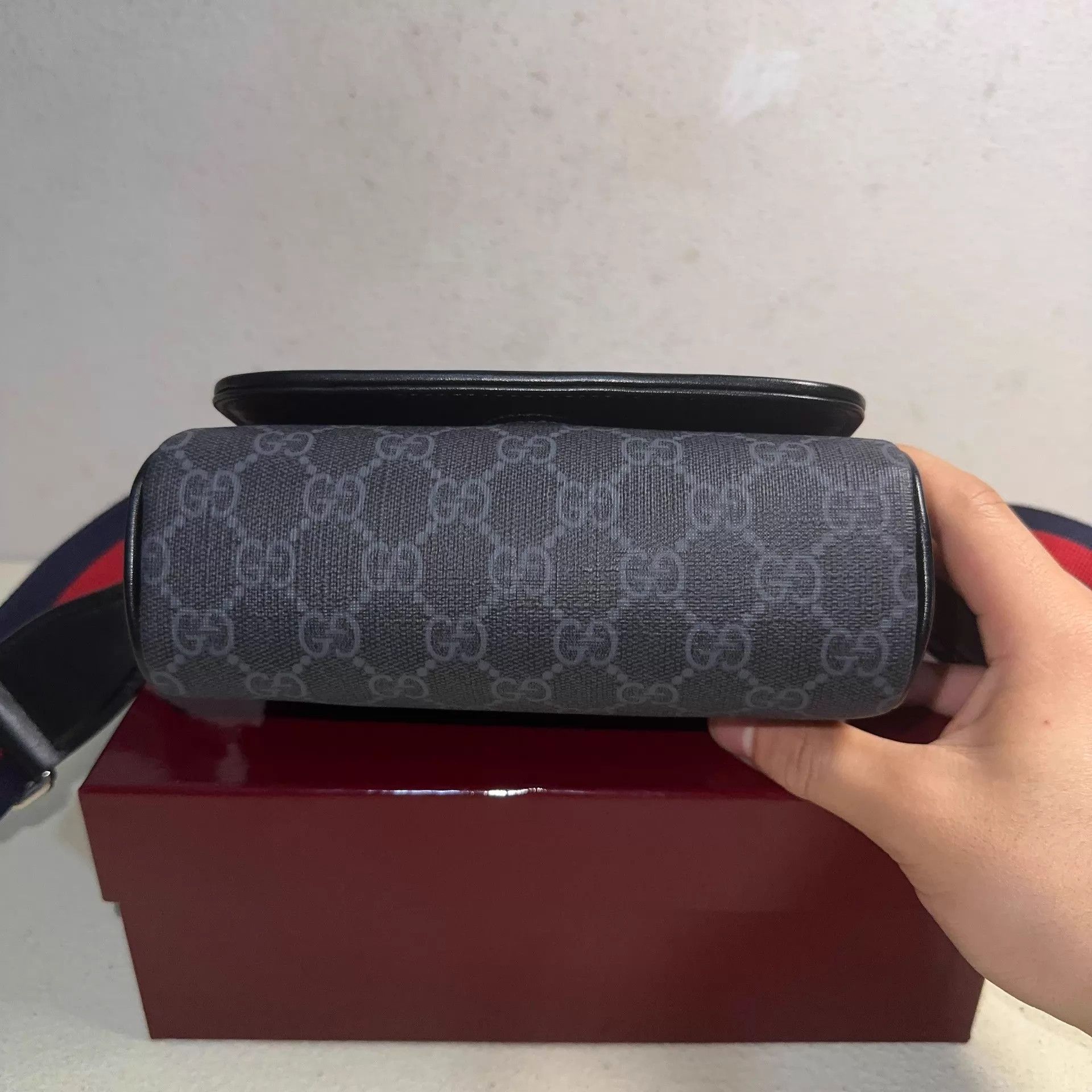 Gucci GUCCI GG Supreme Canvas Mini Crossbody Bag Black Size ONE SIZE - 3 Thumbnail