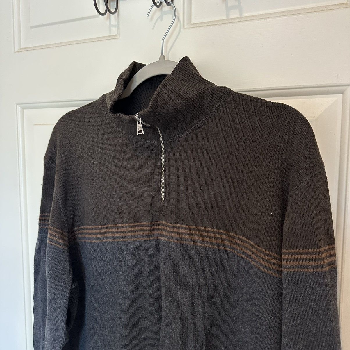 Banana Republic Banana Republic Quarter Zip Pullover Sweater, Brown Gray Size US L / EU 52-54 / 3 - 2 Thumbnail