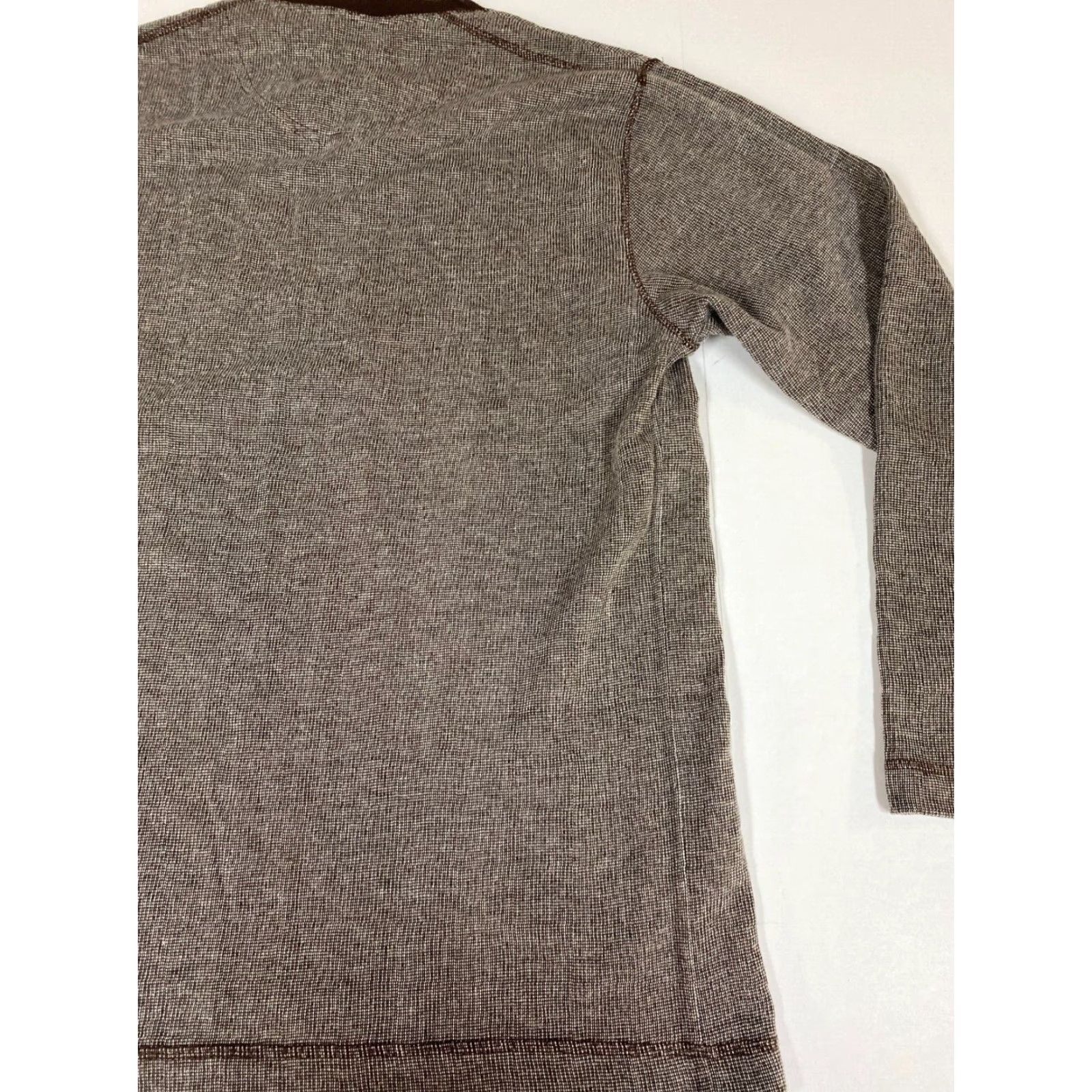 Route 66 Route 66 Mens Sweater Large Brown Pullover V-Neck Long Sleeve Knit Cotton Blend Chunky-Knit Croche Size US L / EU 52-54 / 3 - 7 Thumbnail