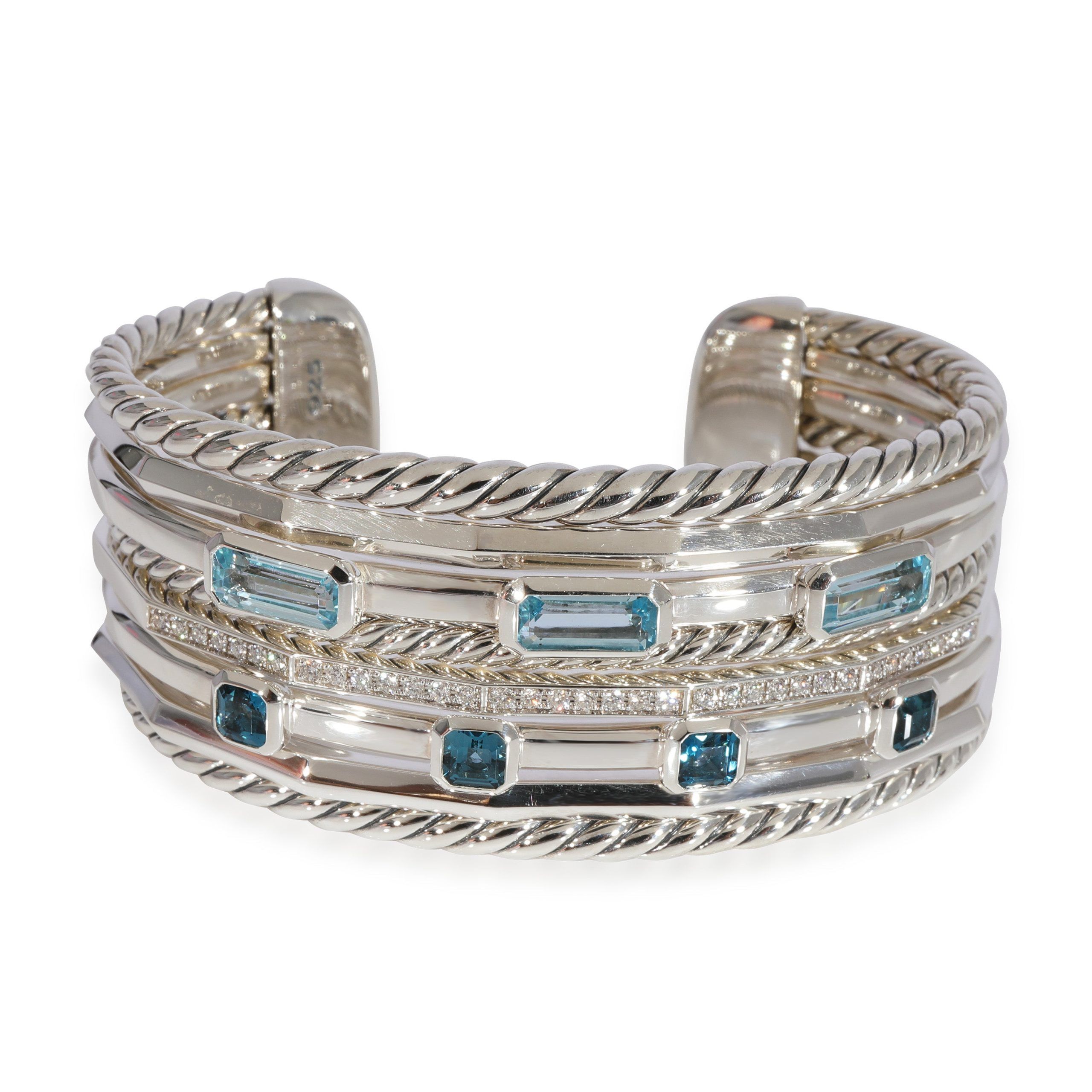 image of David Yurman Stax Bracelet In 925 Sterling Silver 0.37 Ctw, Women's