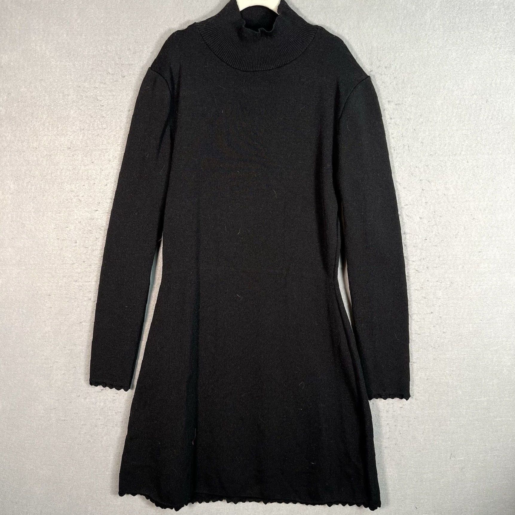 zara skater knit dress Zara Womens Small Black Long Sleeve High Neck Casual PLP Visible