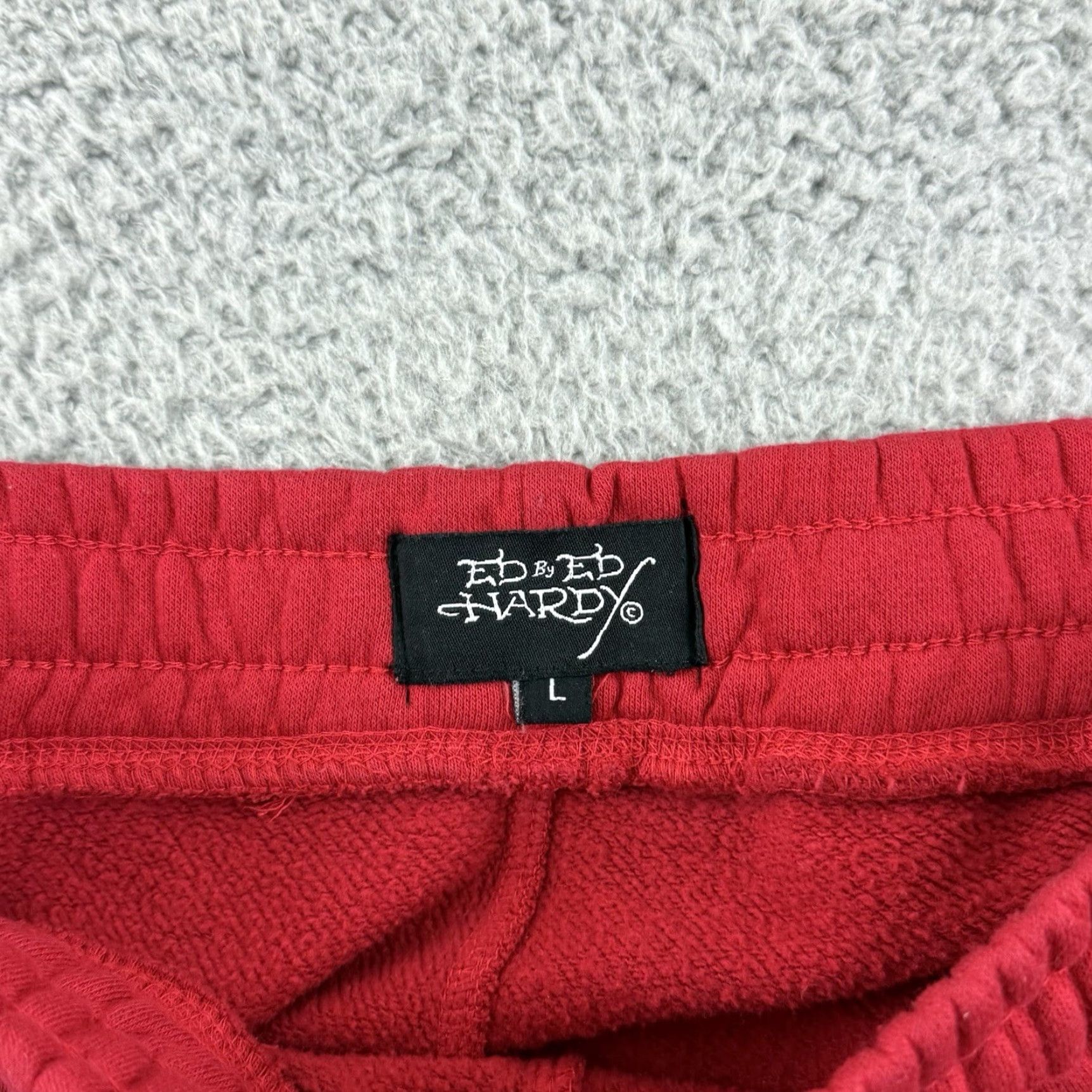 Ed Hardy Ed Hardy Sweatpants Women Large Red Wide-Leg Flare Dragon Y2K Skull Tattoo Heart Logo Pockets Vintage: No Size 36" / US 14 / IT 50 - 5 Thumbnail