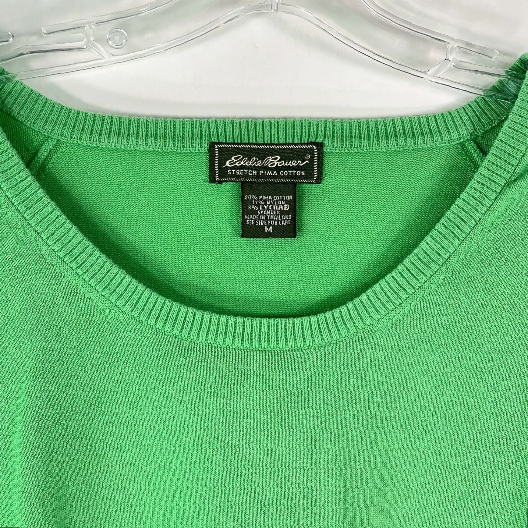Eddie Bauer Eddie Bauer Women Pullover Sweater Knit 3/4 Sleeve Green Size M Regular Fit Pima Cotton Nylon Lycra Womens Size M / US 6-8 / IT 42-44 - 5 Thumbnail