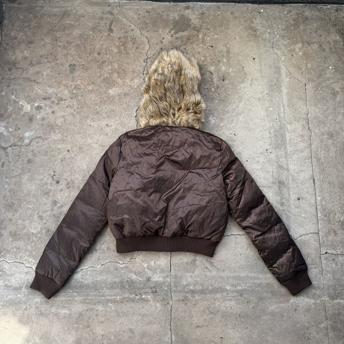 If Six Was Nine Vintage Pajar Faux Fur Hood Metal Nylon Down Bomber jacket Size L / US 10 / IT 46 - 2 Thumbnail