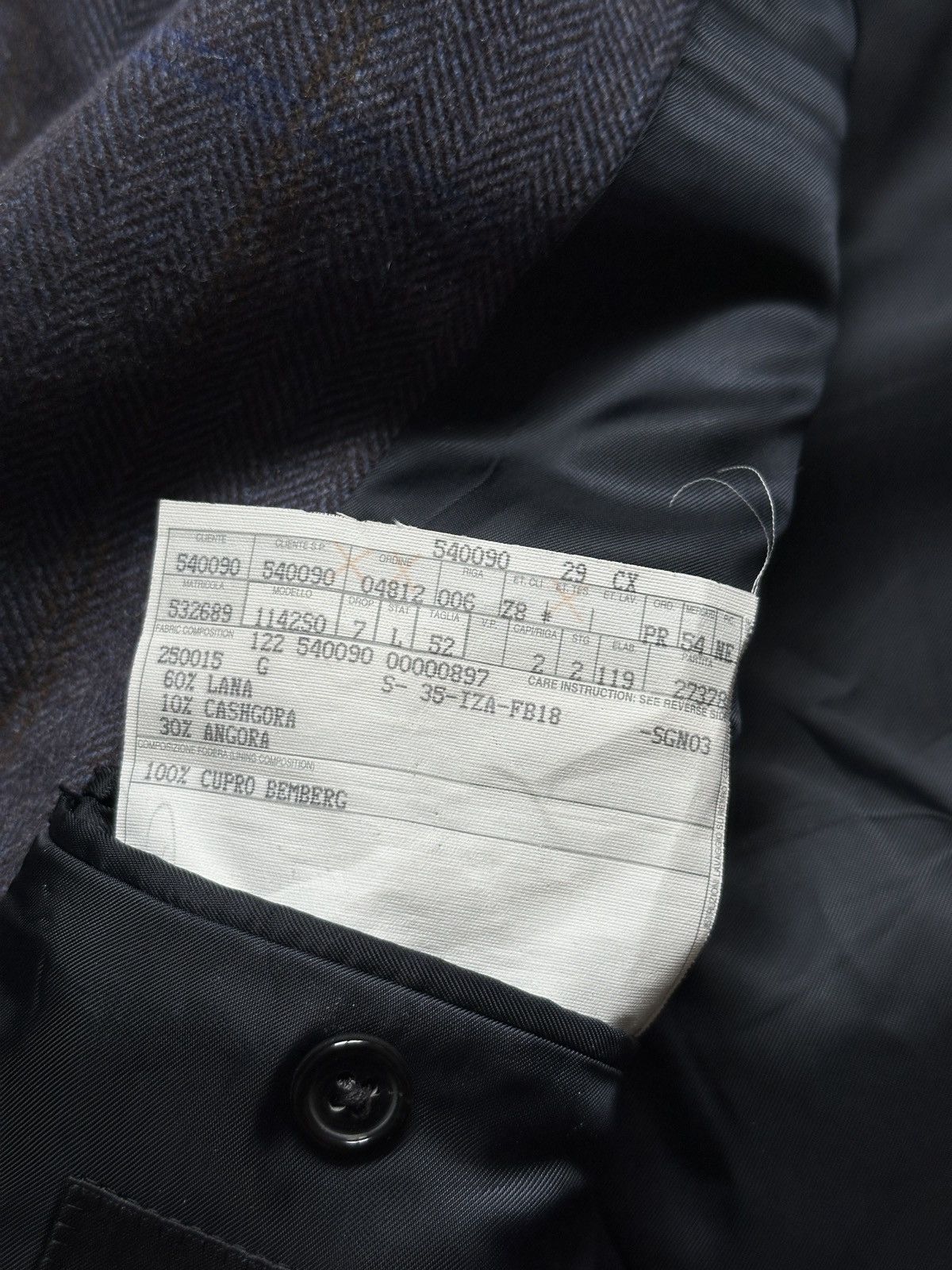 Ermenegildo Zegna Ermenegildo Zegna Mens 52 Blazer Jacket Check Tweed Blue Size 50L - 8 Thumbnail