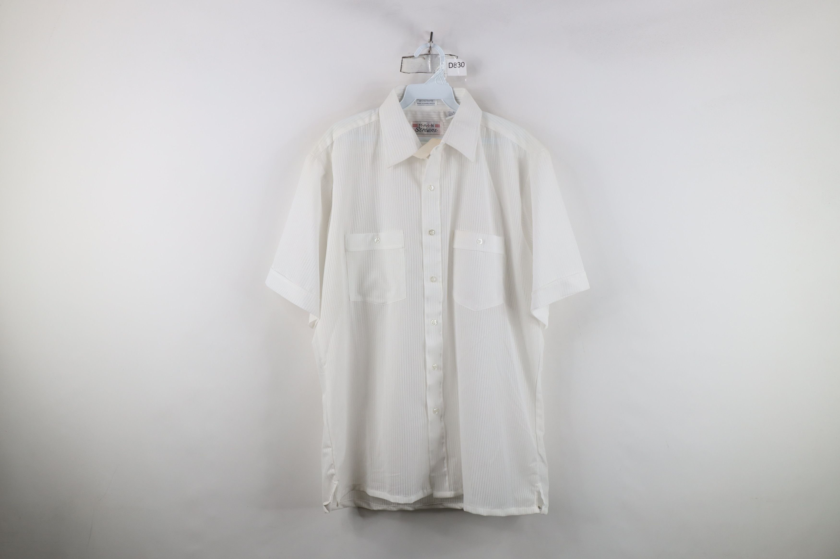 Vintage Deadstock Vintage 90s Streetwear Knit Collared Button Shirt Size US L / EU 52-54 / 3 - 1 Thumbnail