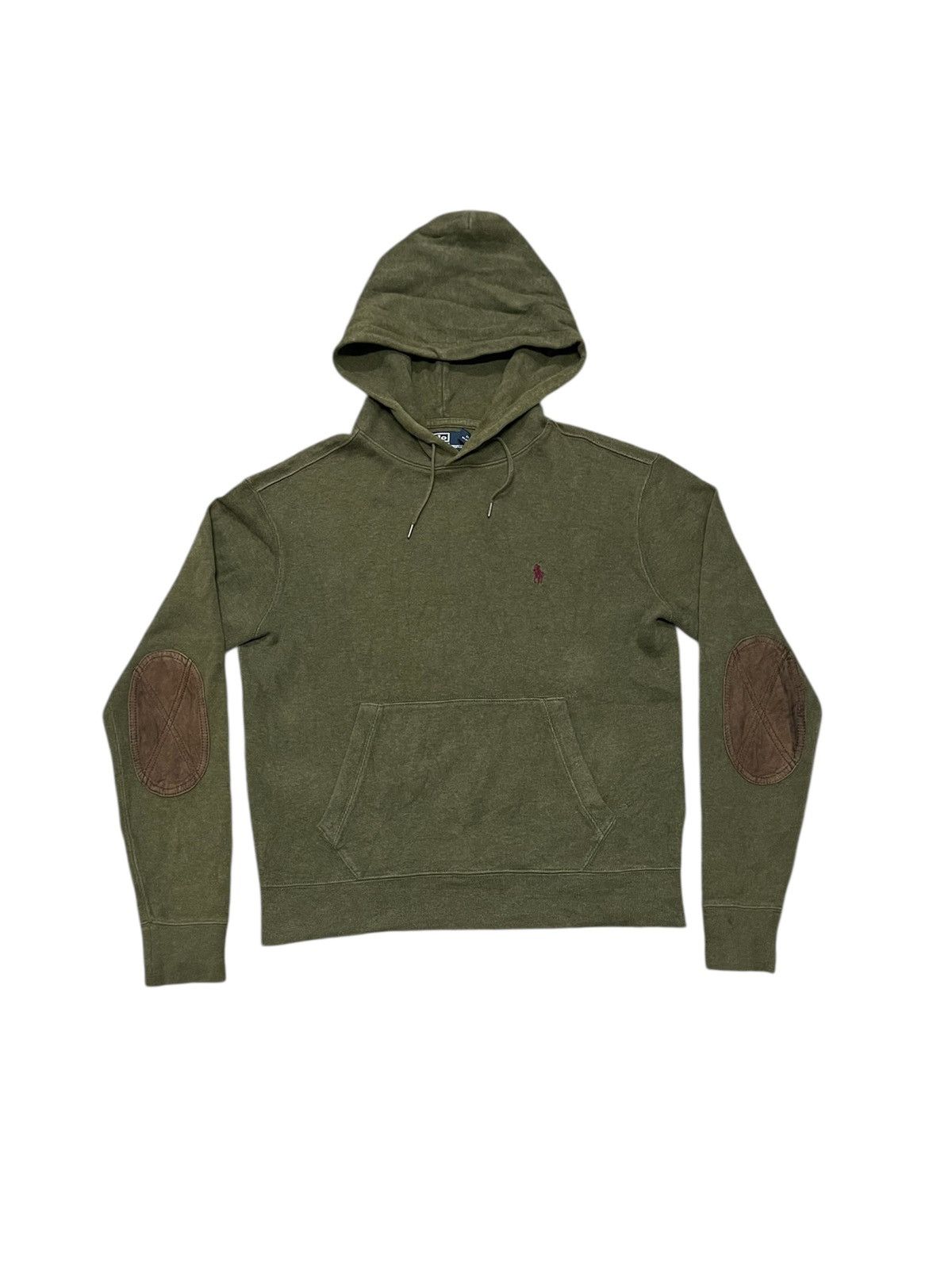 Polo Ralph Lauren 2000s POLO BY RALPH LAUREN SHEEP SUEDE ELBOW FADED HOODIE Size US M / EU 48-50 / 2 - 1 Thumbnail
