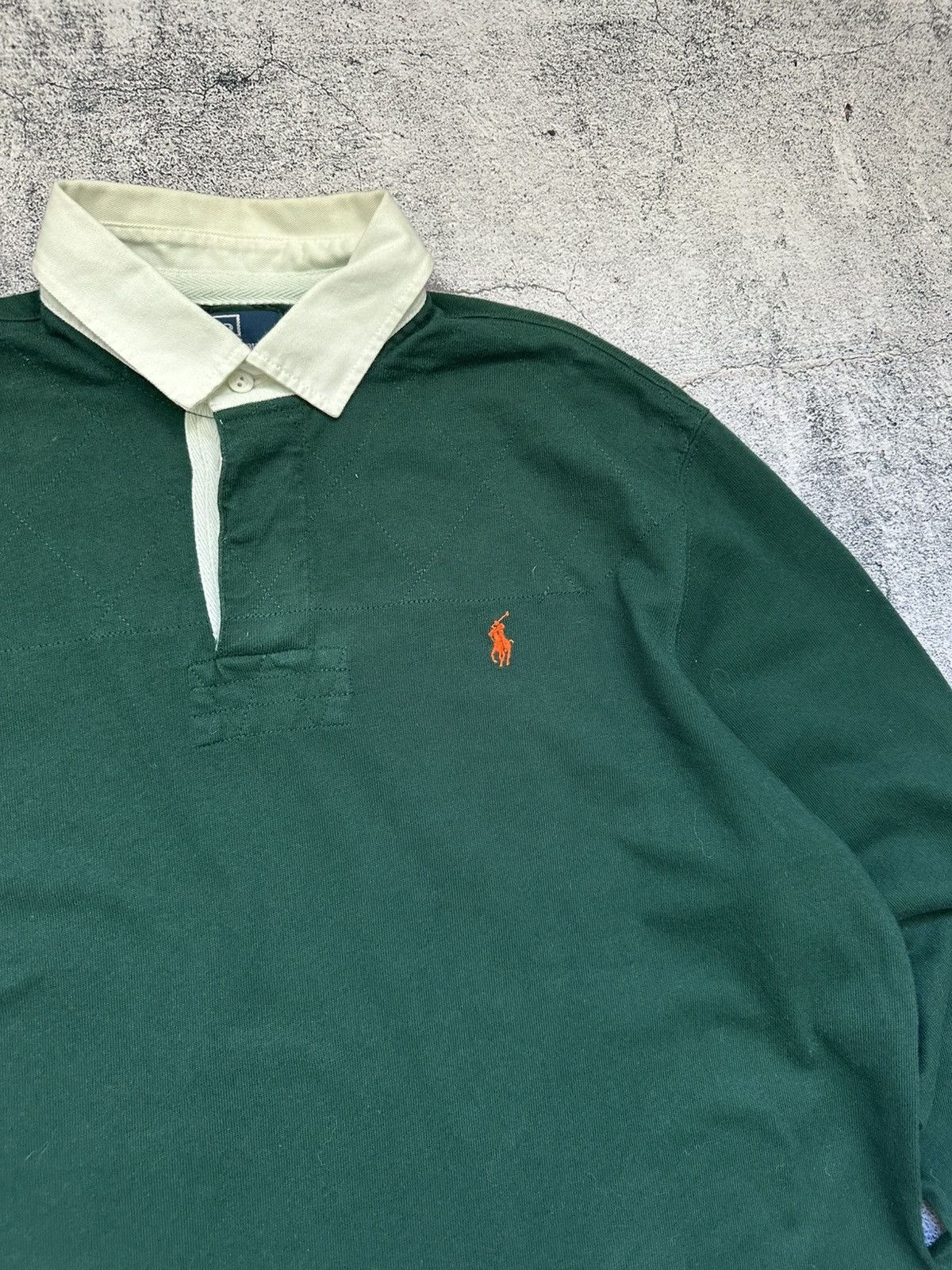 Polo Ralph Lauren Vintage Polo Ralph Lauren Sweatshirt Green Fit Orange Logo Size US L / EU 52-54 / 3 - 8 Thumbnail