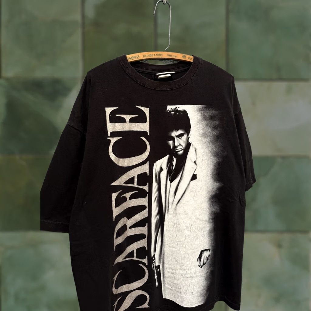CO VINTAGE Scarface Clothing Co Tony Montana Y2K Split Graphic Tee Black XL Mens Size ONE SIZE - 1 Thumbnail