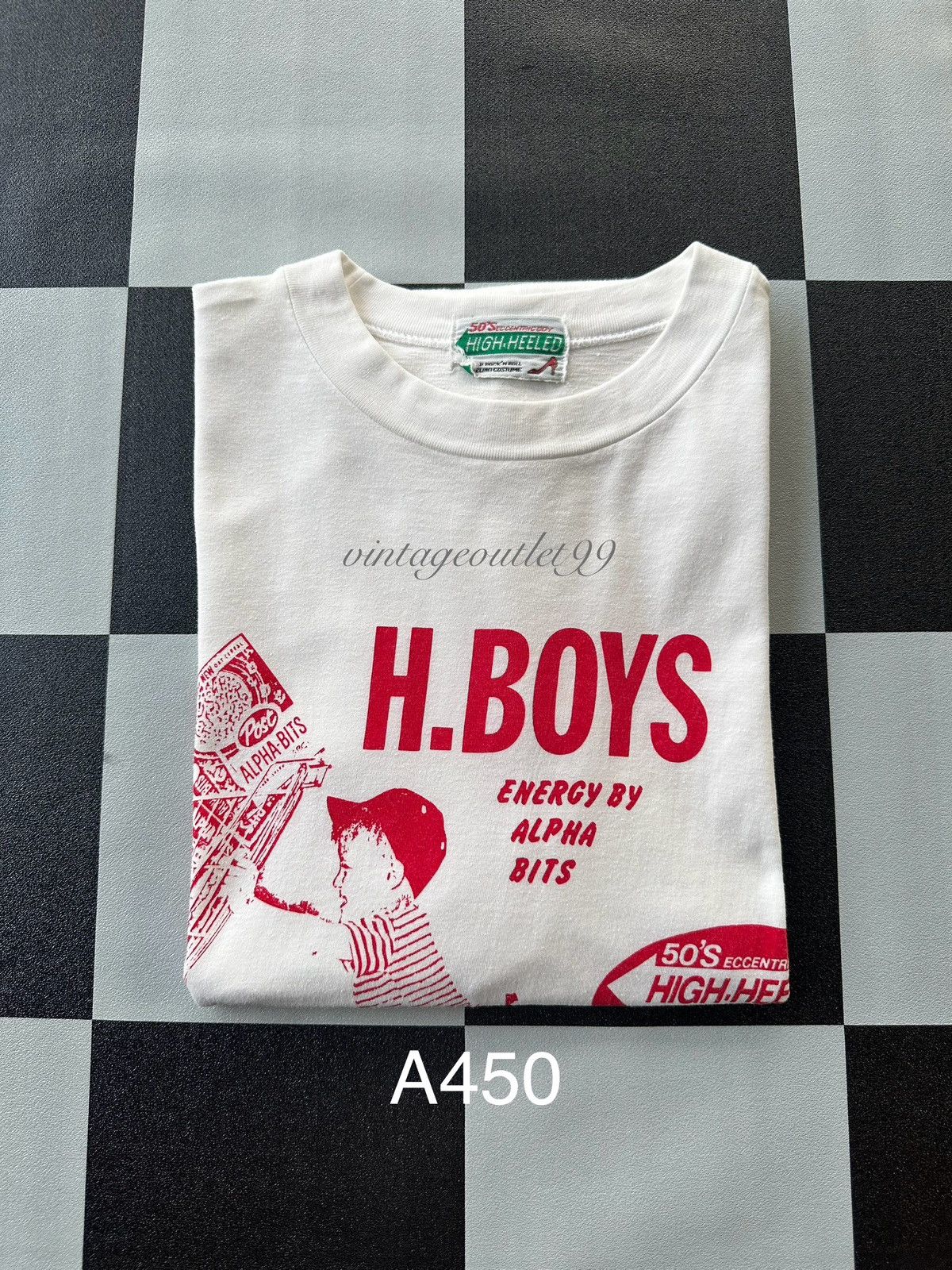 Vintage Vintage 50s Alpha Bits H Boys Single Stitch Tshirt A500 Size US S / EU 44-46 / 1 - 8 Thumbnail