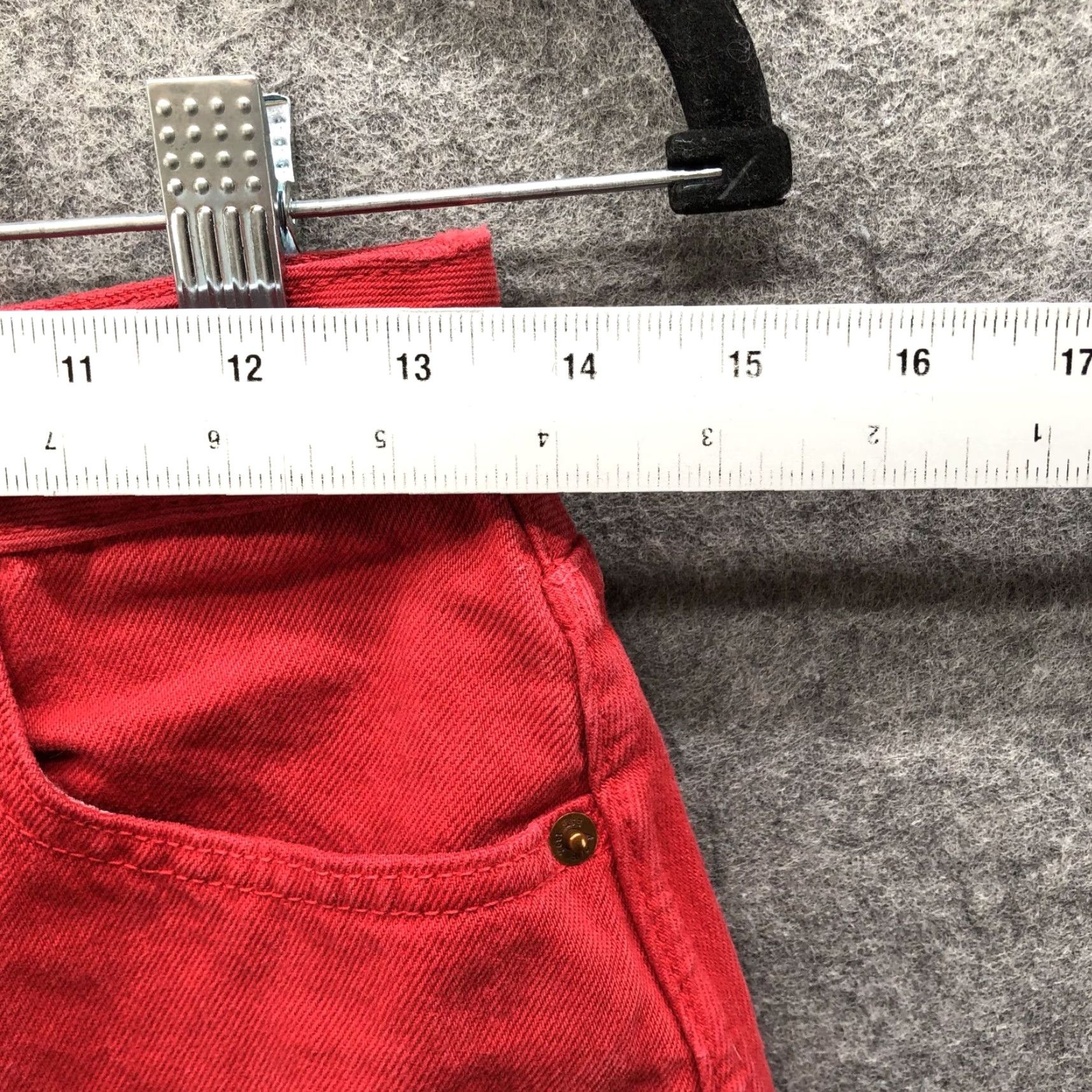 Abercrombie & Fitch VINTAGE Abercrombie & Fitch Zoe Natural Rise A-Line Denim Skirt 26 / 2 Red Mini Womens Skirt Size 26" / US 2 / IT 38 - 4 Thumbnail