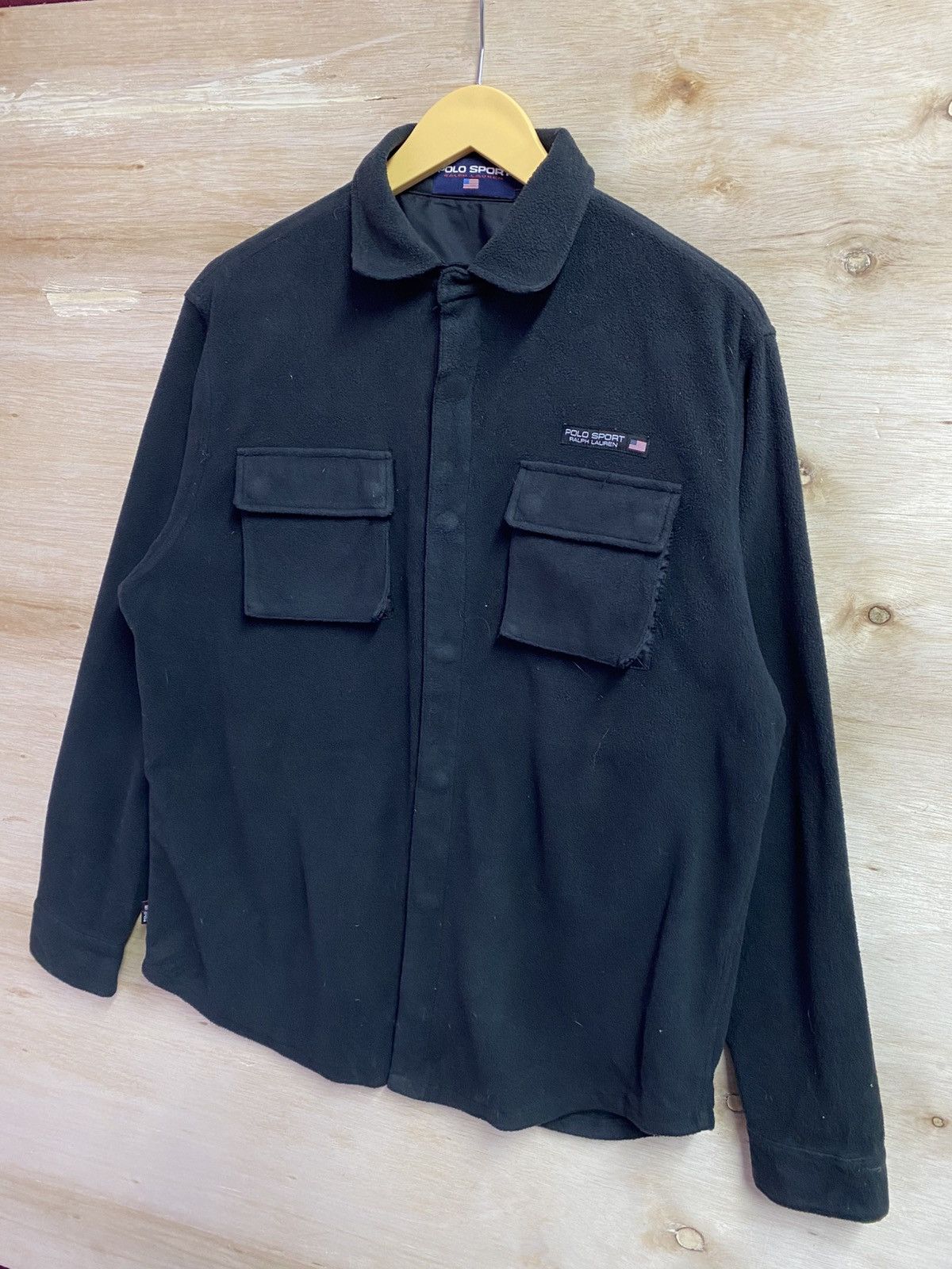 Polo Ralph Lauren vintage Polo Sport Ralph Lauren light fleece jacket in black Size US XL / EU 56 / 4 - 2 Thumbnail