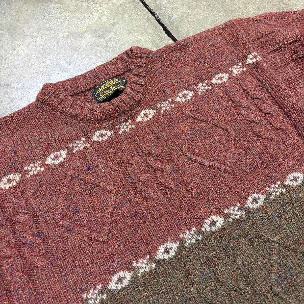 Eddie Bauer Vintage Eddie Bauer Wool Sweater Cable Knit Fair Isle Chunky Size US M / EU 48-50 / 2 - 9 Thumbnail