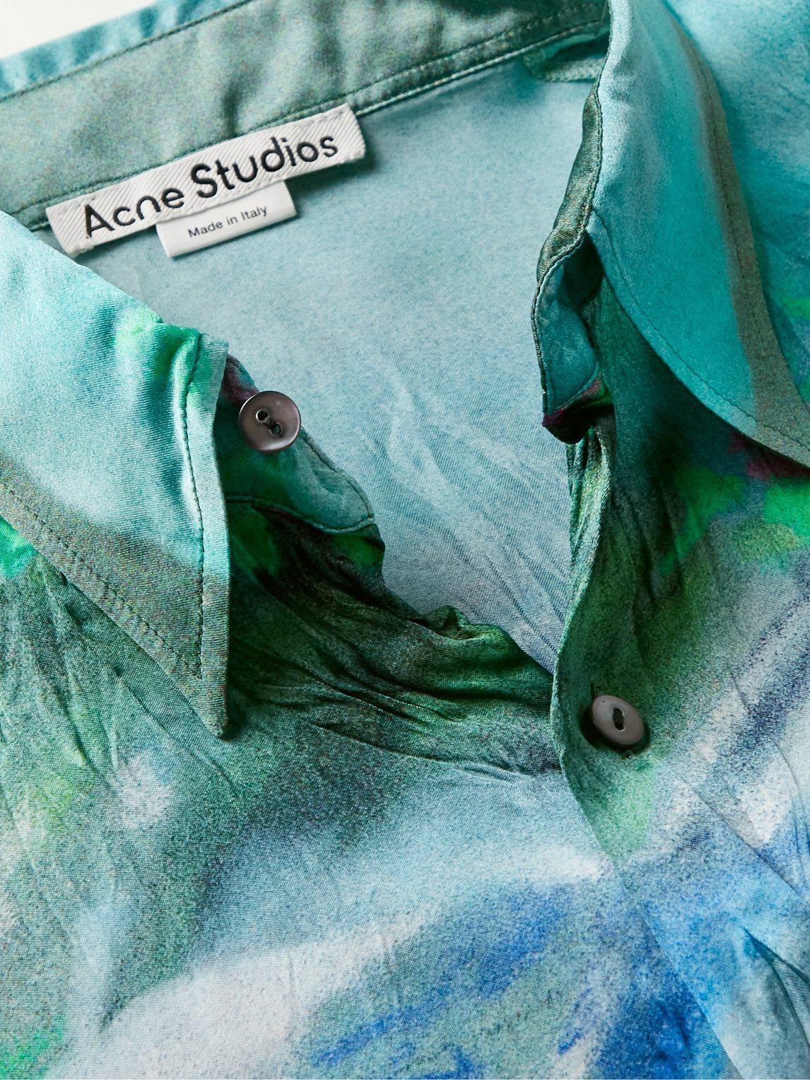 Acne Studios $580 Acne Studios Sandroki Printed Crinkled Viscose Shirt Size US S / EU 44-46 / 1 - 2 Thumbnail