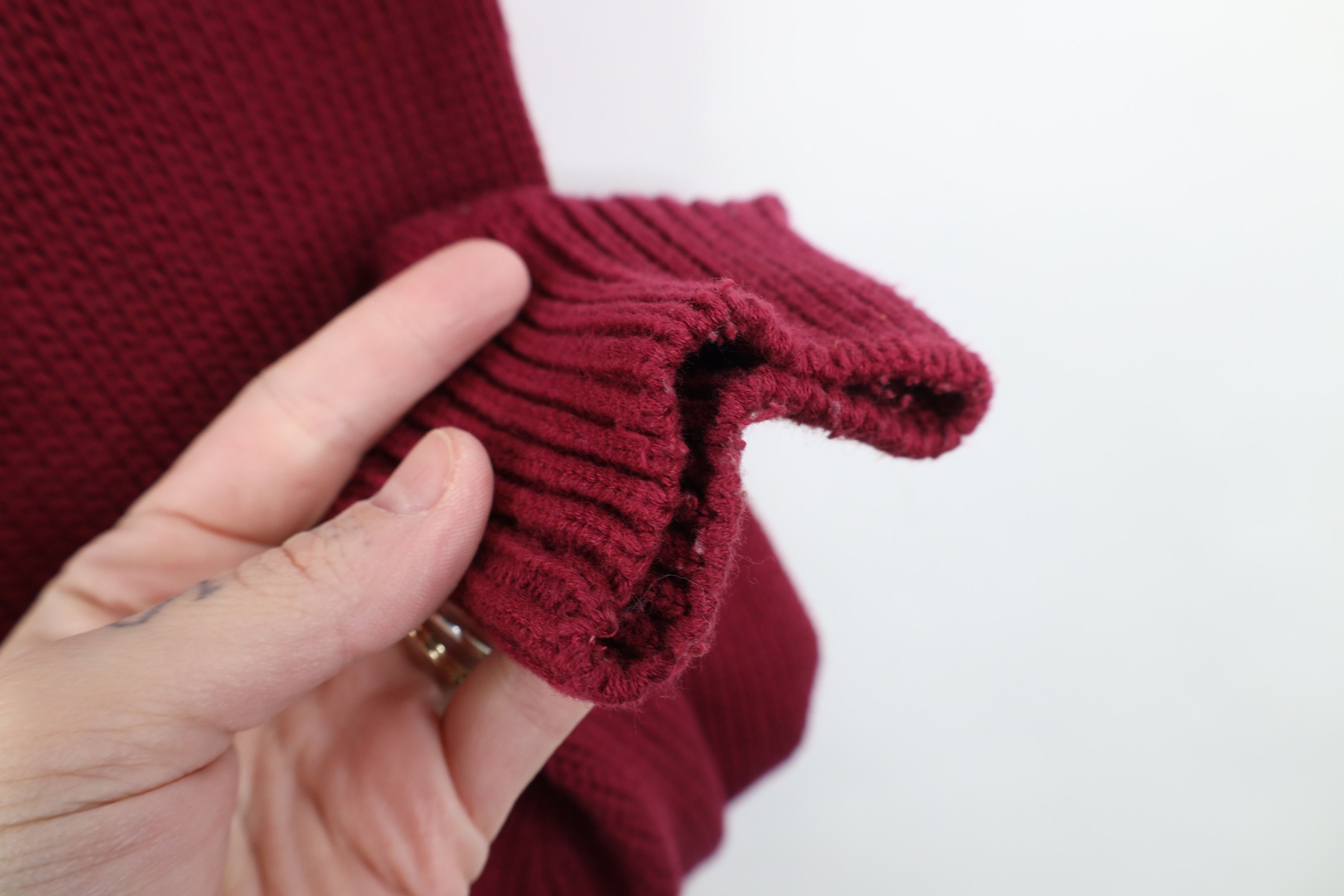 Eddie Bauer Vintage 90s Eddie Bauer Cotton Knit Crewneck Sweater Maroon Size US L / EU 52-54 / 3 - 7 Thumbnail