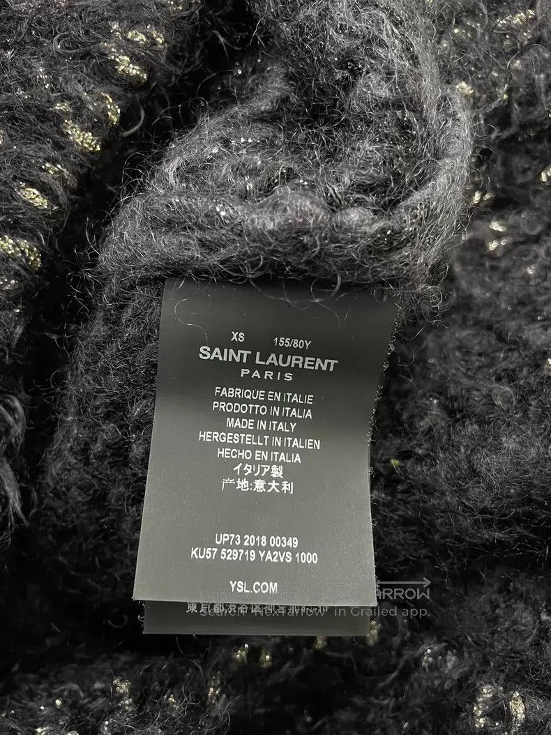 Saint Laurent Paris Saint Laurent Paris Black and Gold Blended Mohair Half Cre Size US XS / EU 42 / 0 - 6 Thumbnail