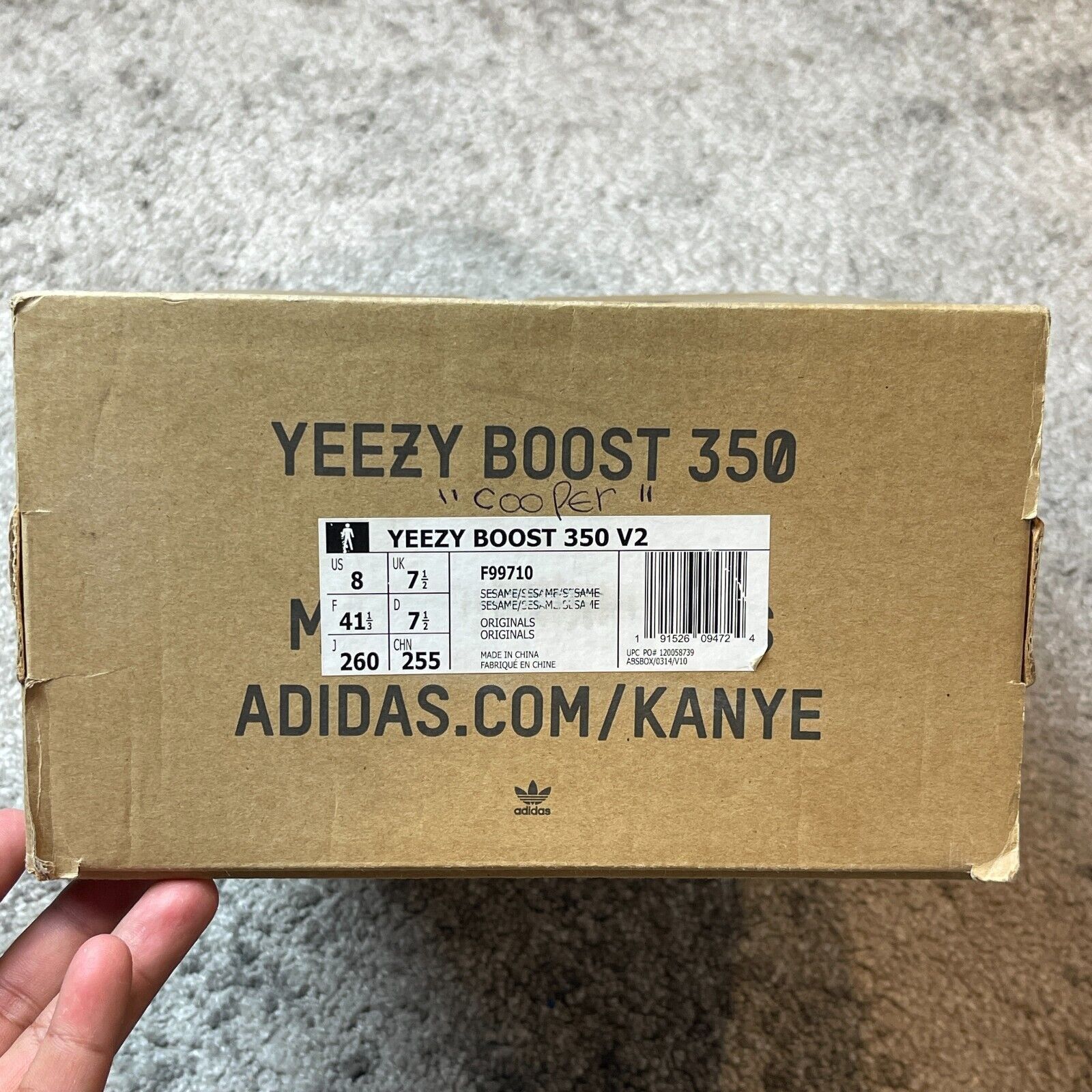 Adidas Size 8 - adidas Yeezy Boost 350 V2 Low Sesame Pre Owned S1 Size US 8 / EU 41 - 11 Thumbnail