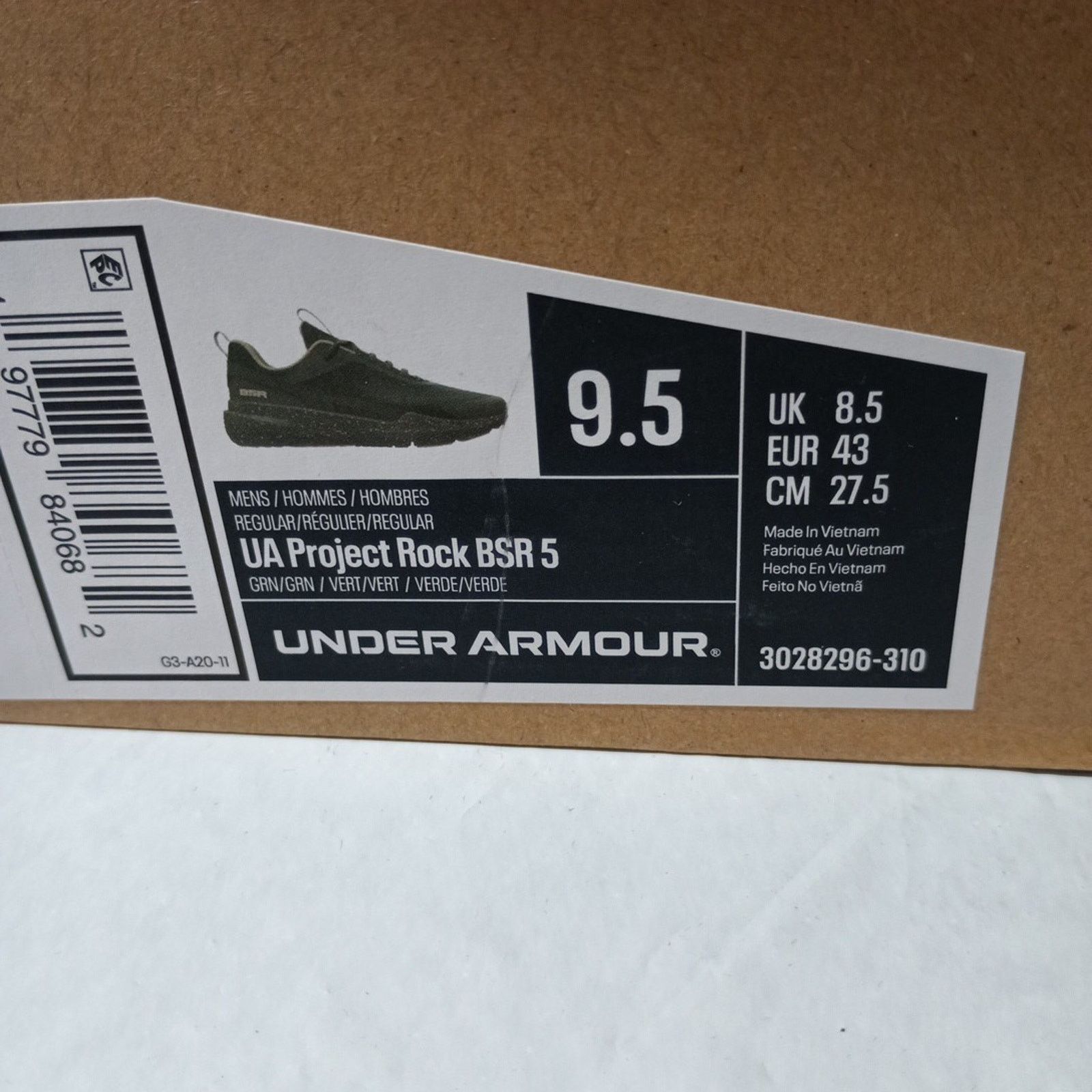 Under Armour Under Armour Project Rock BSR 5 Shoes Men 9.5 Green Sneakers Size US 9.5 / EU 42-43 - 9 Thumbnail