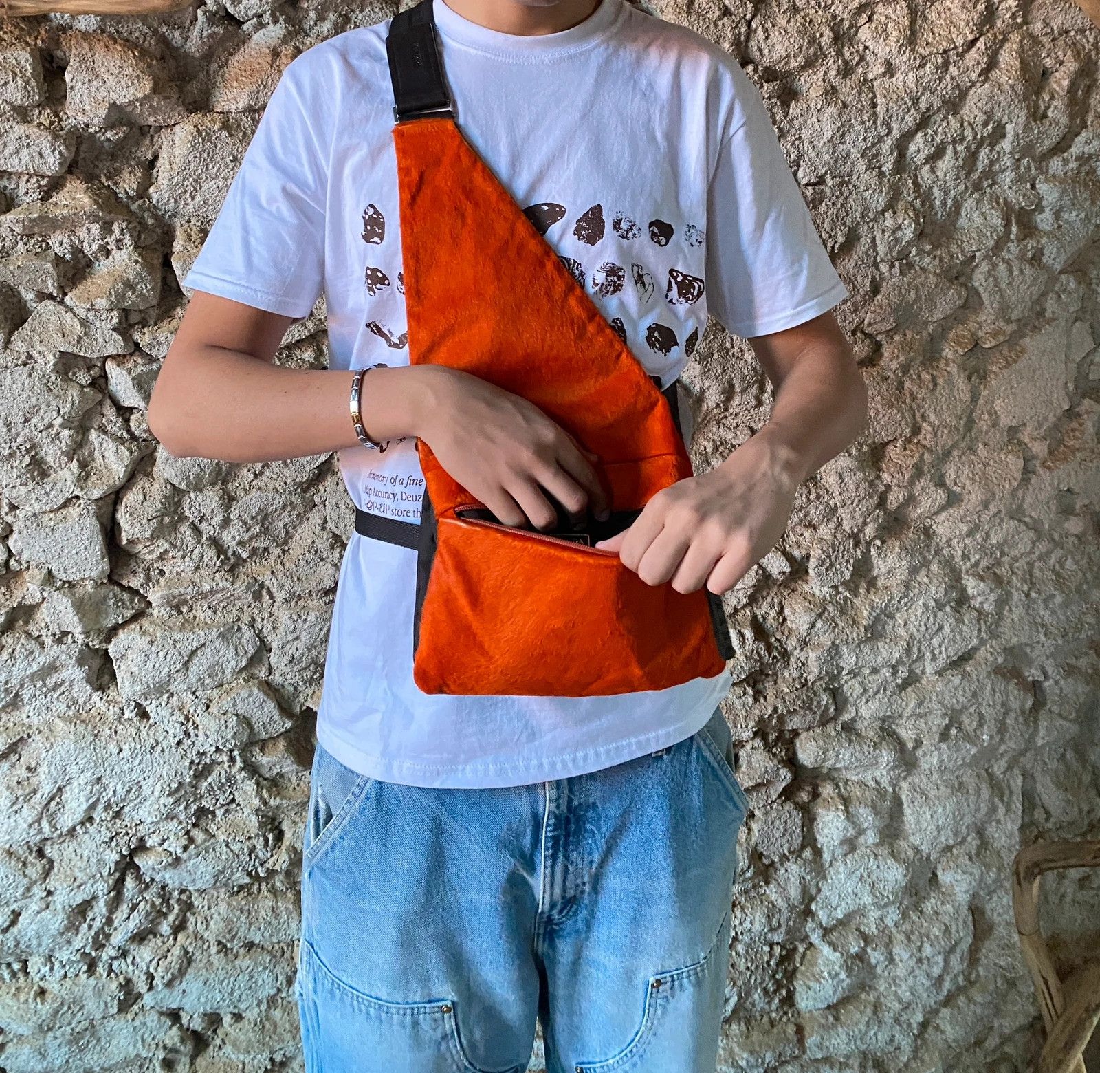 Prada Prada Milano FW99 Orange Fur Holster Chest Sling Bag Size ONE SIZE - 3 Thumbnail