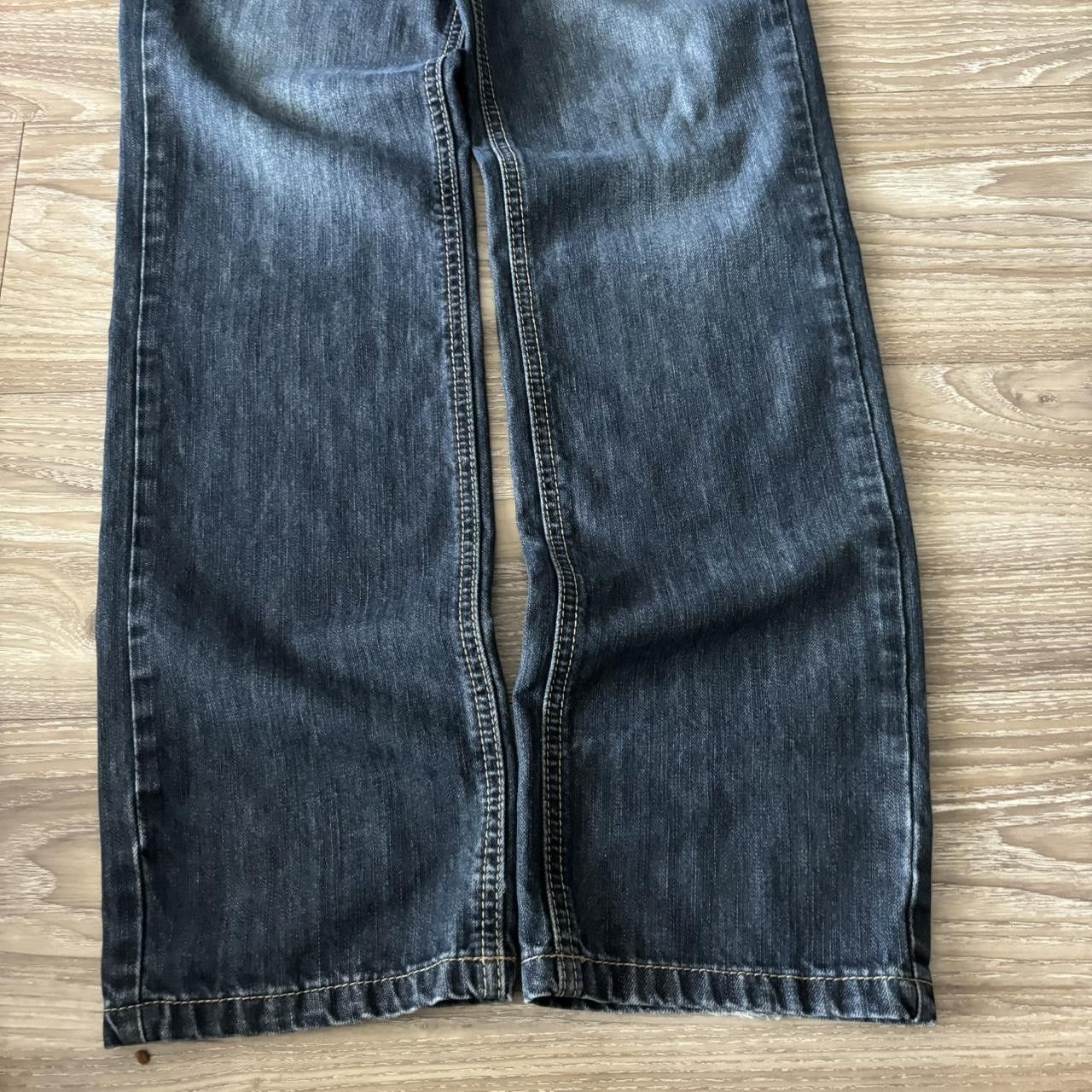 Japanese Brand Crazy Vintage Y2K/2000s Grunge Dark Wash Denim Jeans! 33x34 Size US 33 - 6 Thumbnail