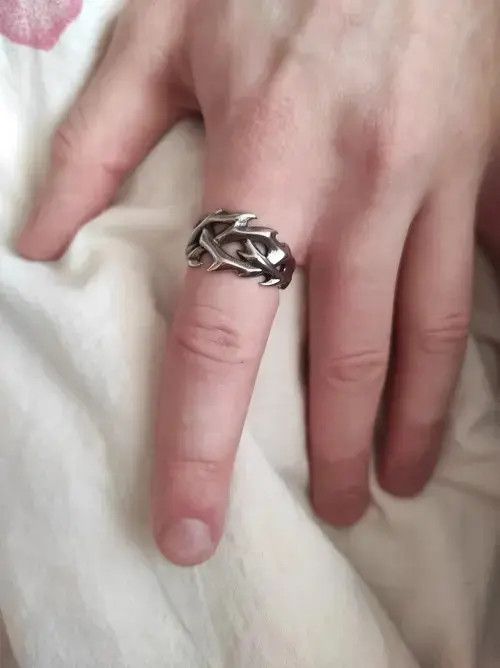 Jewelry Hollow Thorn Crown Ring Size ONE SIZE - 3 Thumbnail