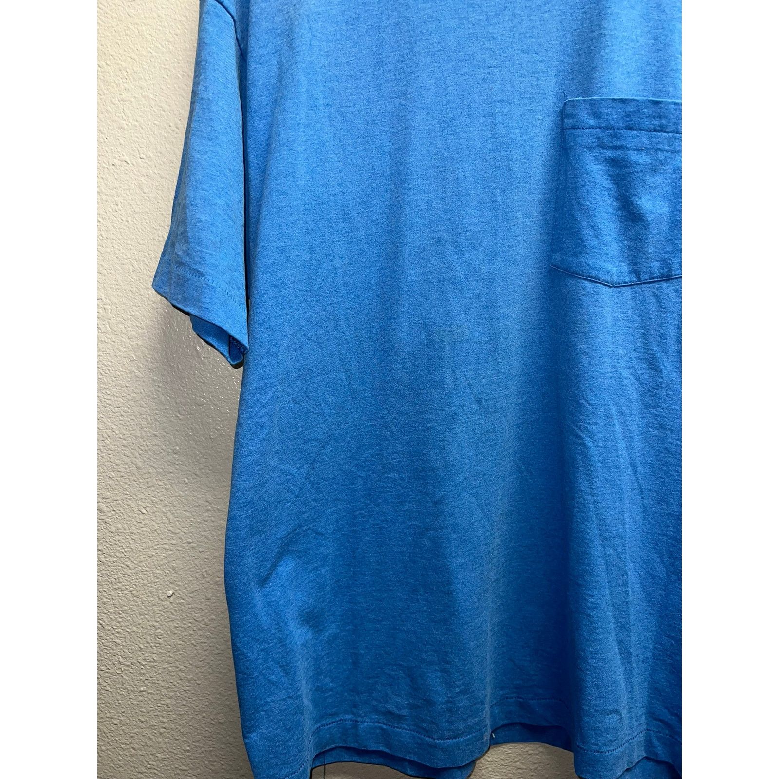 Vintage 90s Vintage BVD Premium Blue Blank Shirt Tee RIP Tear pit XL Size US XL / EU 56 / 4 - 4 Thumbnail