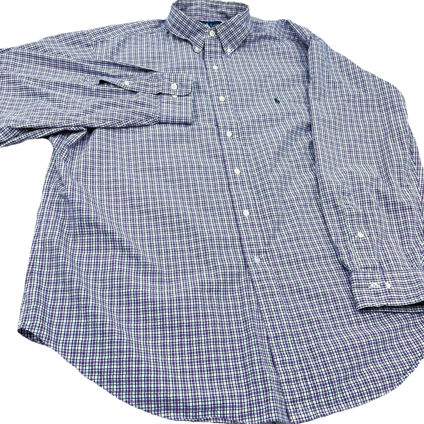 Ralph Lauren Ralph Lauren Shirt Men Button-Up 18 34 Purple Green Plaid OCBD XXL Size US XXL / EU 58 / 5 - 5 Thumbnail
