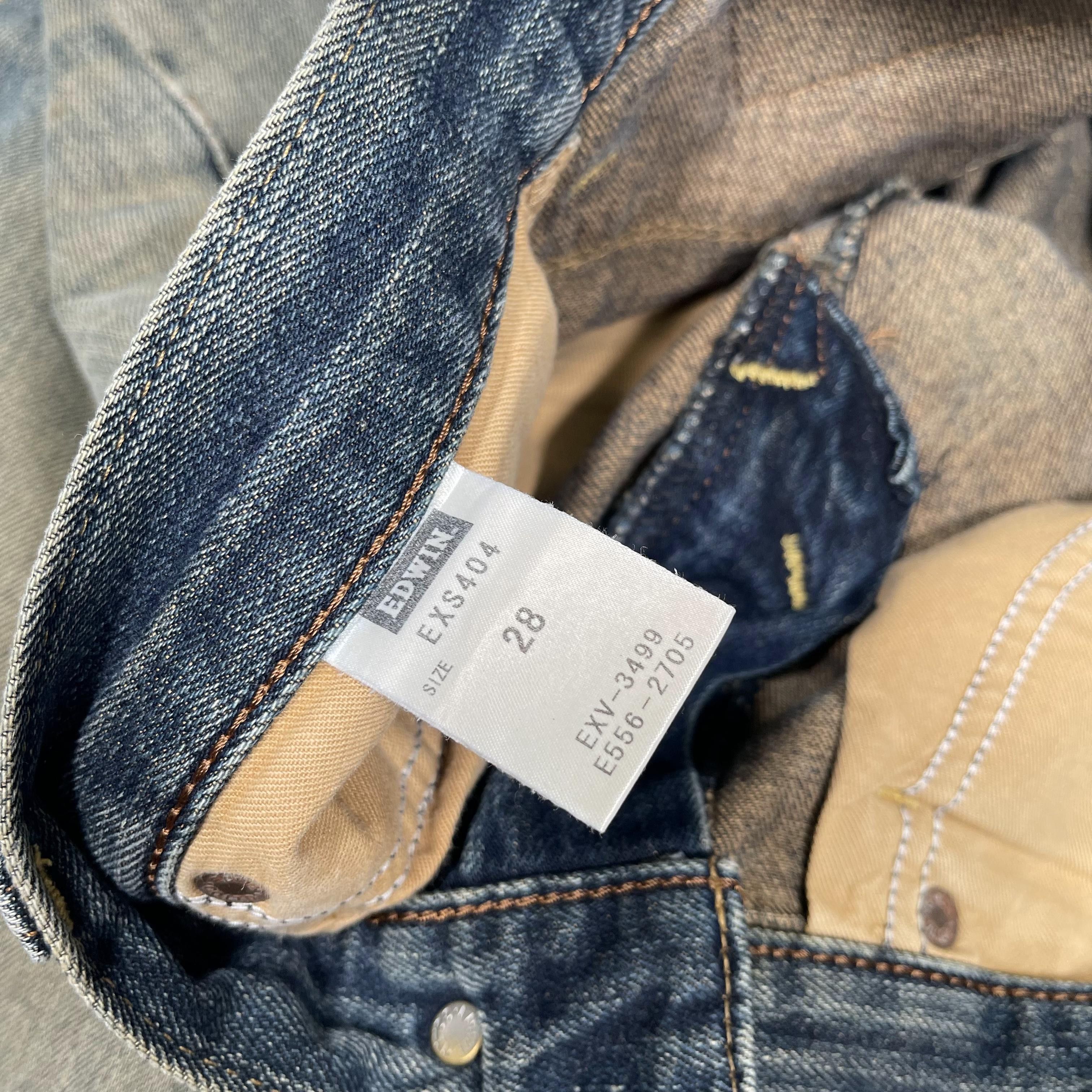 Edwin × If Six Was Nine × Vintage Vintage 1990s Edwin Washed Leather Denim Jeans Size US 28 / EU 44 - 9 Thumbnail