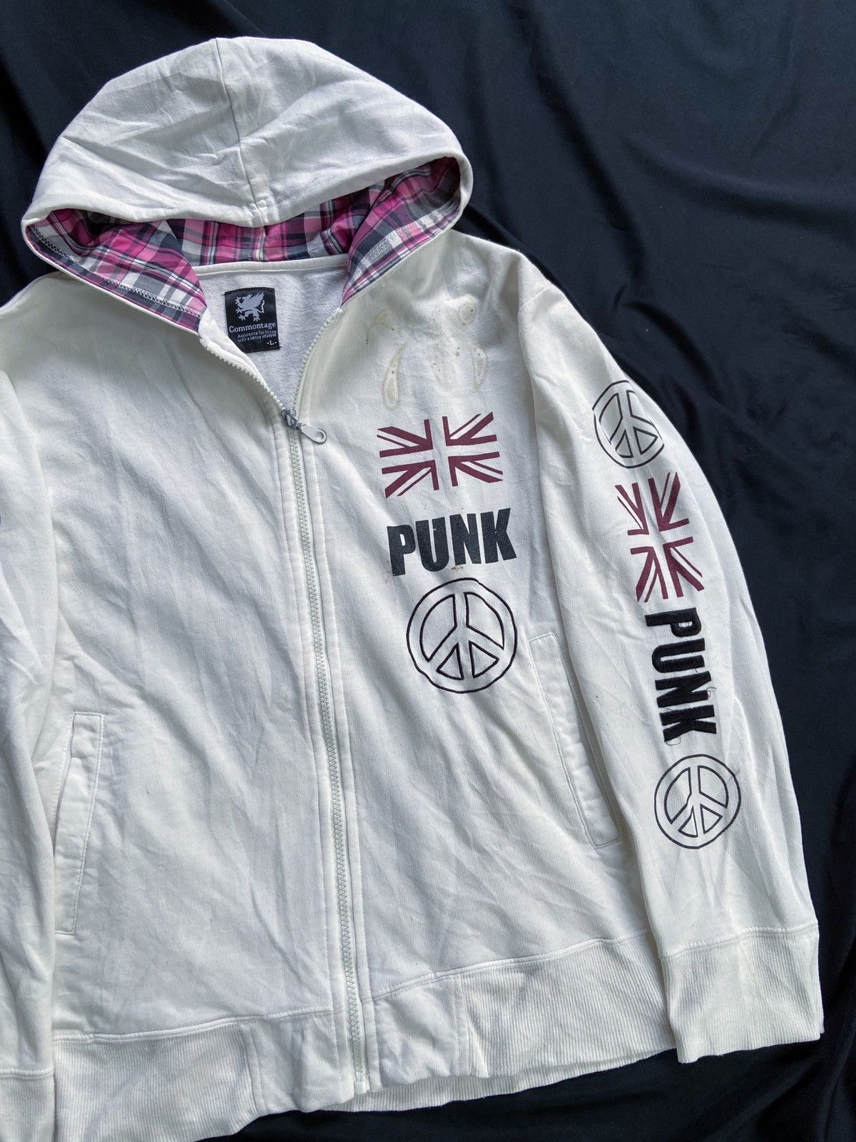 Japanese Brand COMMONTAGE PUNK 76 TRASHED ZIP HOODIE Size US M / EU 48-50 / 2 - 3 Thumbnail
